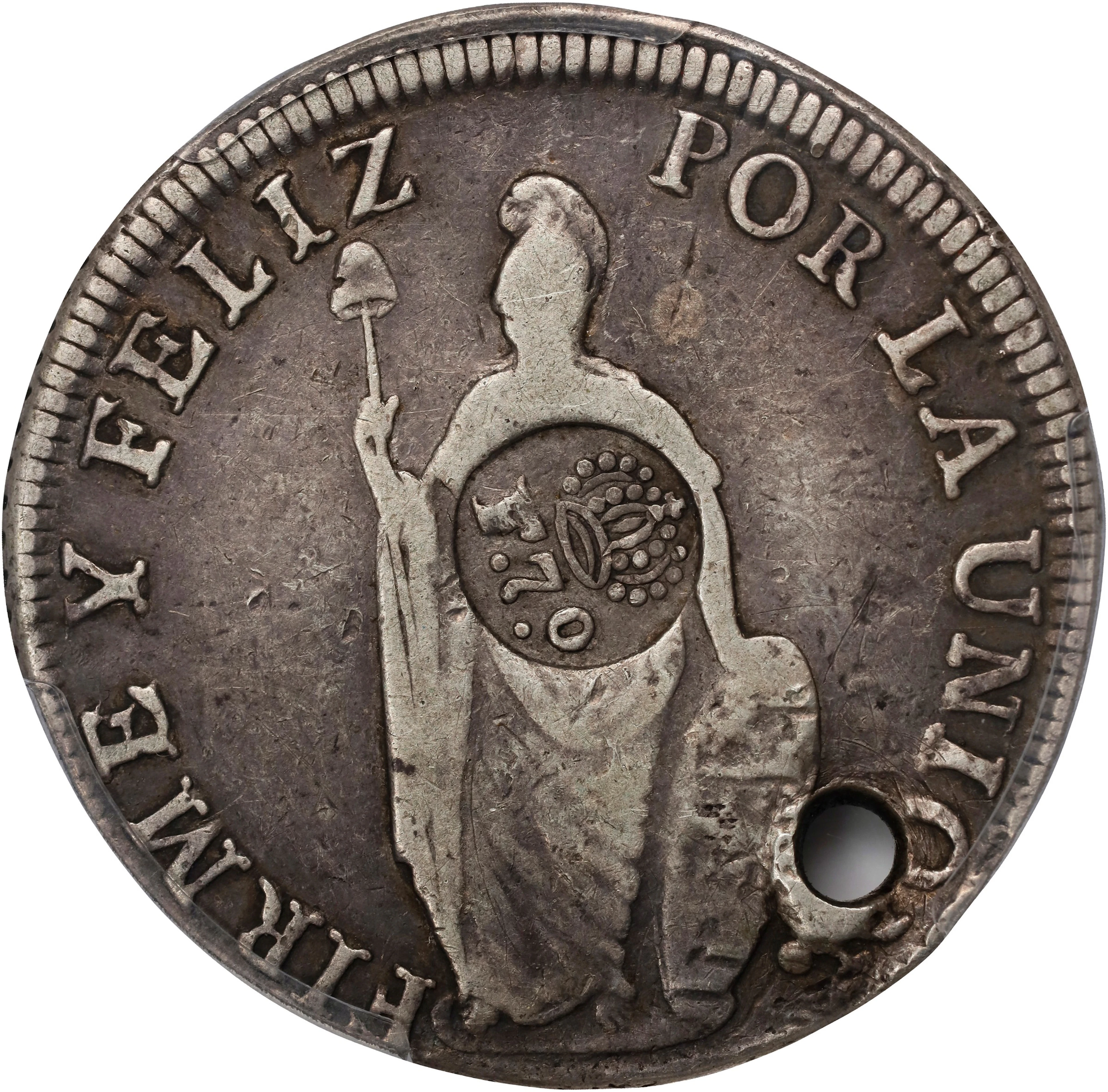 PHILIPPINES. Philippines - Peru. 8 Reales, ND (1832-34). Manila Mint.