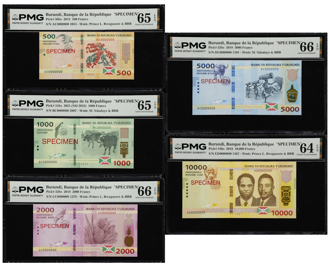 (◊) BURUNDI. Lot of (5). Banque de la Republique du Burundi. 500