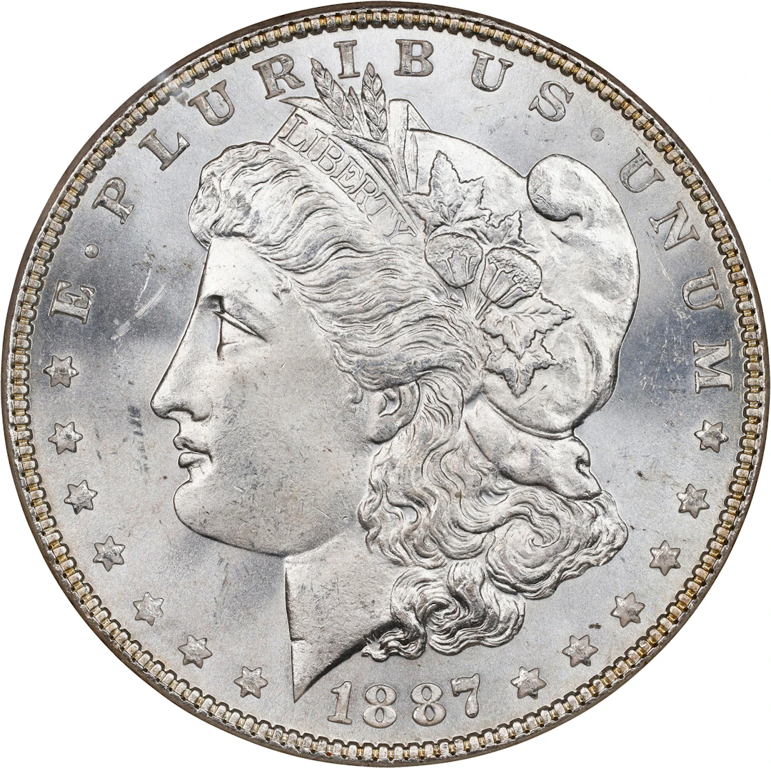 1887 Morgan Silver Dollar. MS-65 (NGC). CAC.