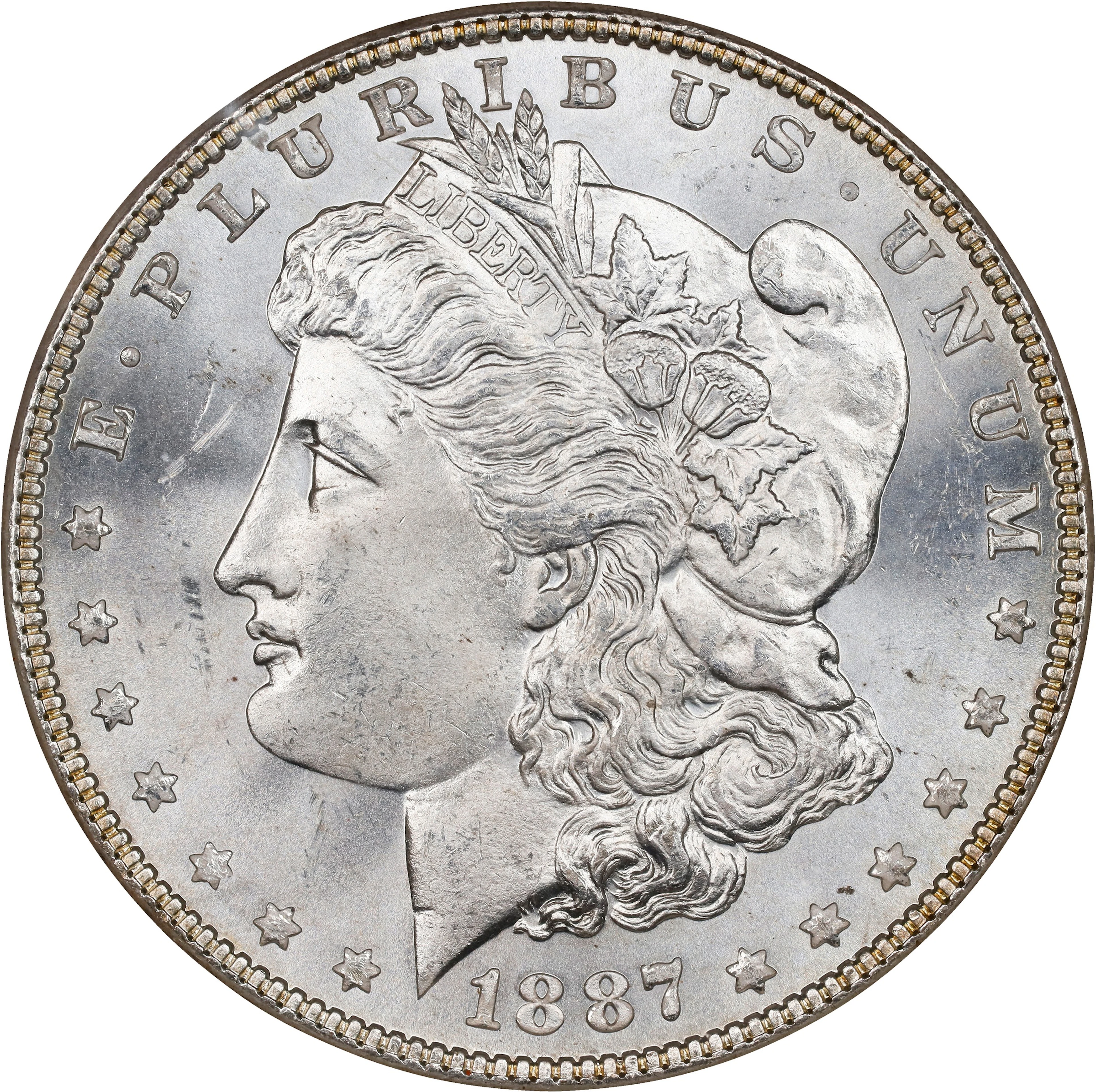 1887 Morgan Silver Dollar. MS-65 (NGC). CAC.