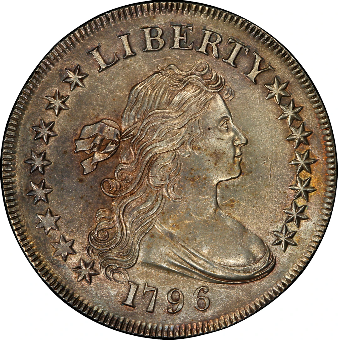 1796 Draped Bust Silver Dollar. BB-65, B-5. Rarity-2. Large Date