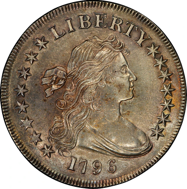 1796 Draped Bust Silver Dollar. BB-65, B-5. Rarity-2. Large Date