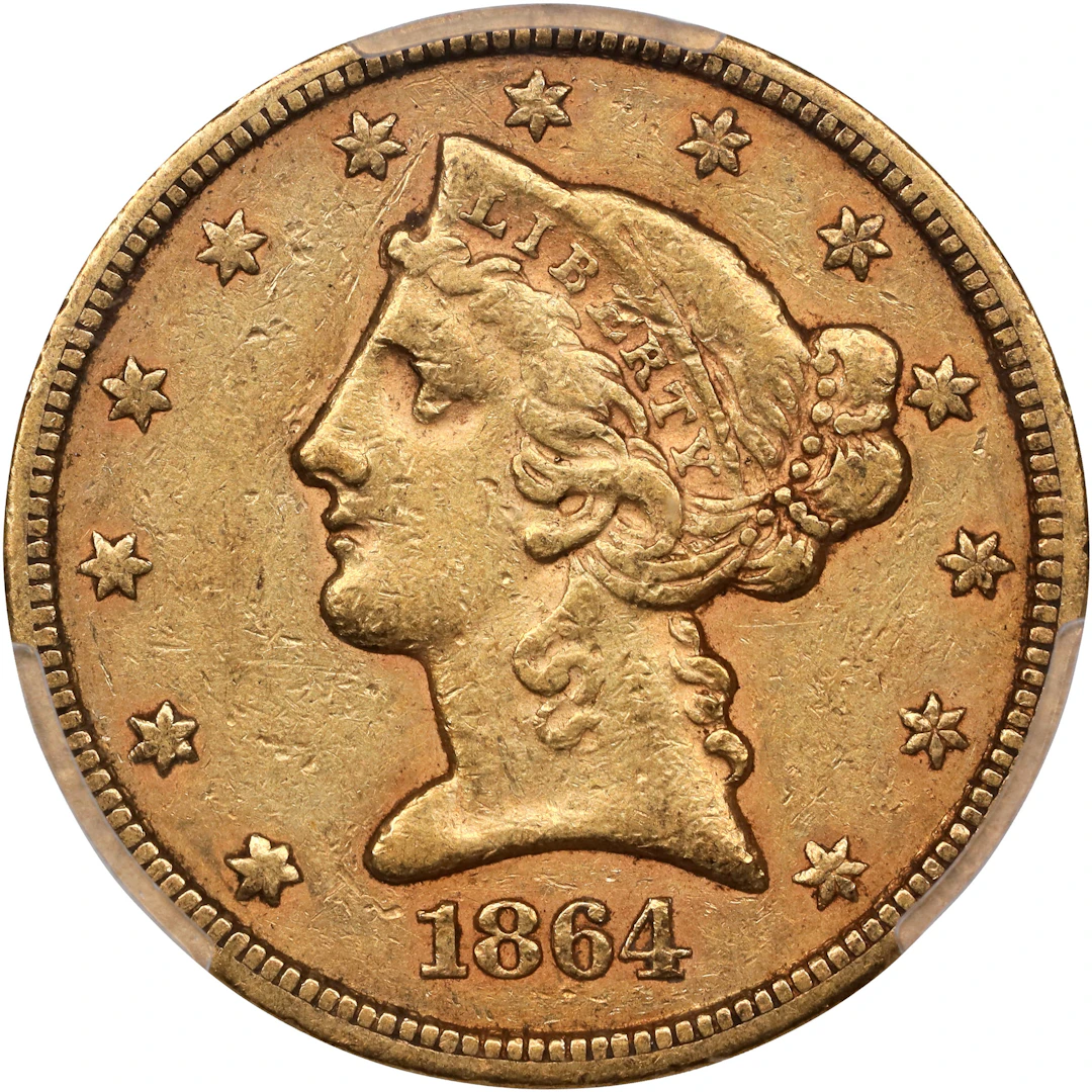 1864-S Liberty Head Half Eagle. EF-45 (PCGS). CAC. CMQ.
