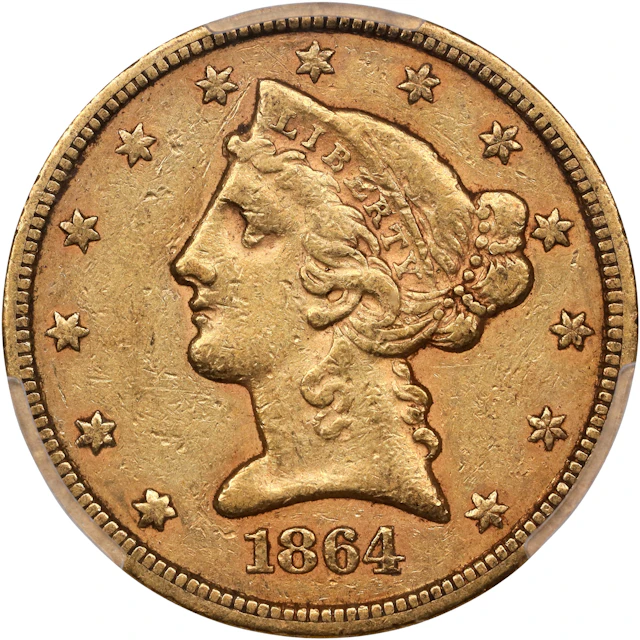 1864-S Liberty Head Half Eagle. EF-45 (PCGS). CAC. CMQ.