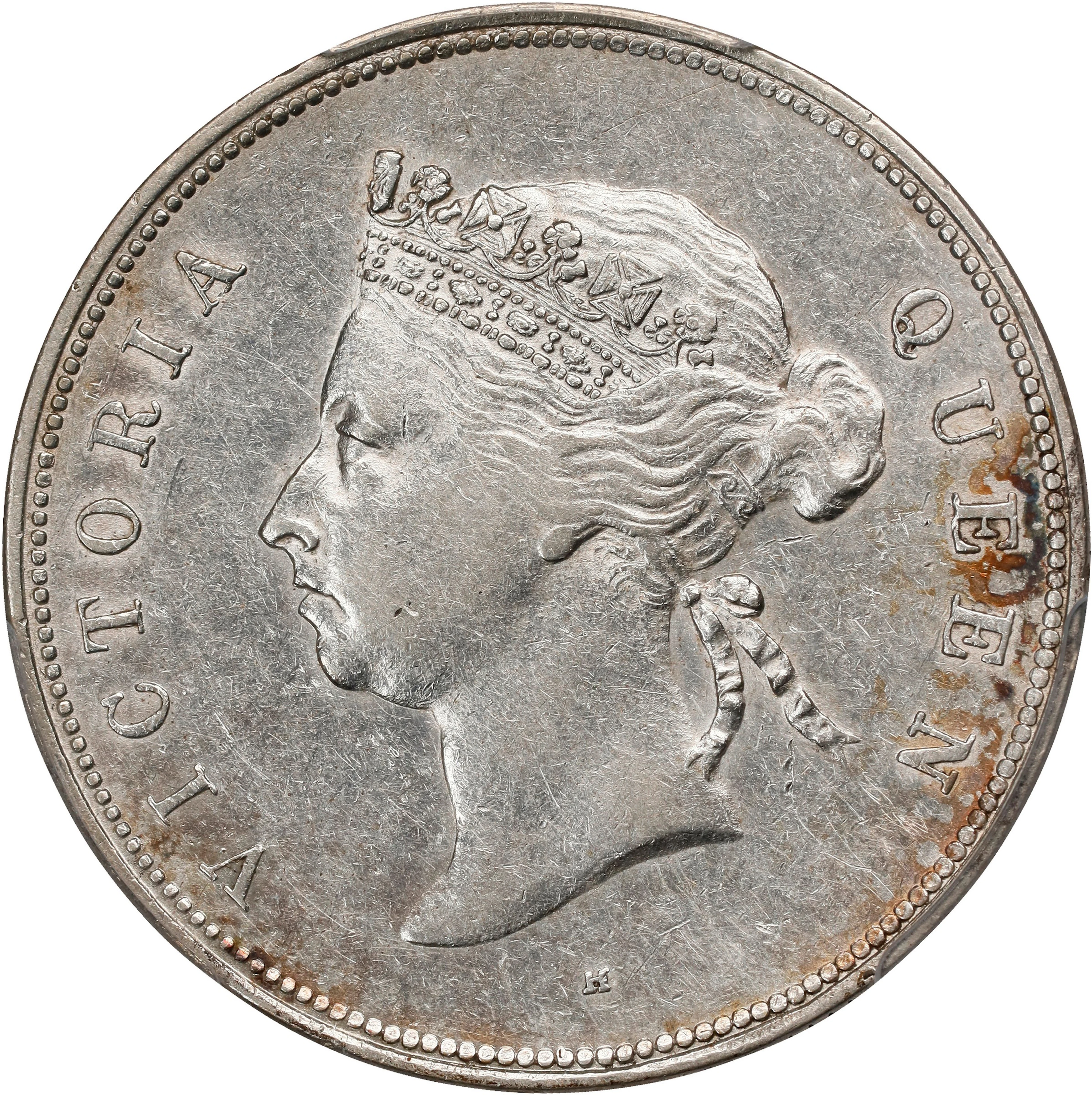 (t) HONG KONG (SAR). 50 Cents, 1891-H. Birmingham (Heaton) Mint. Victoria.