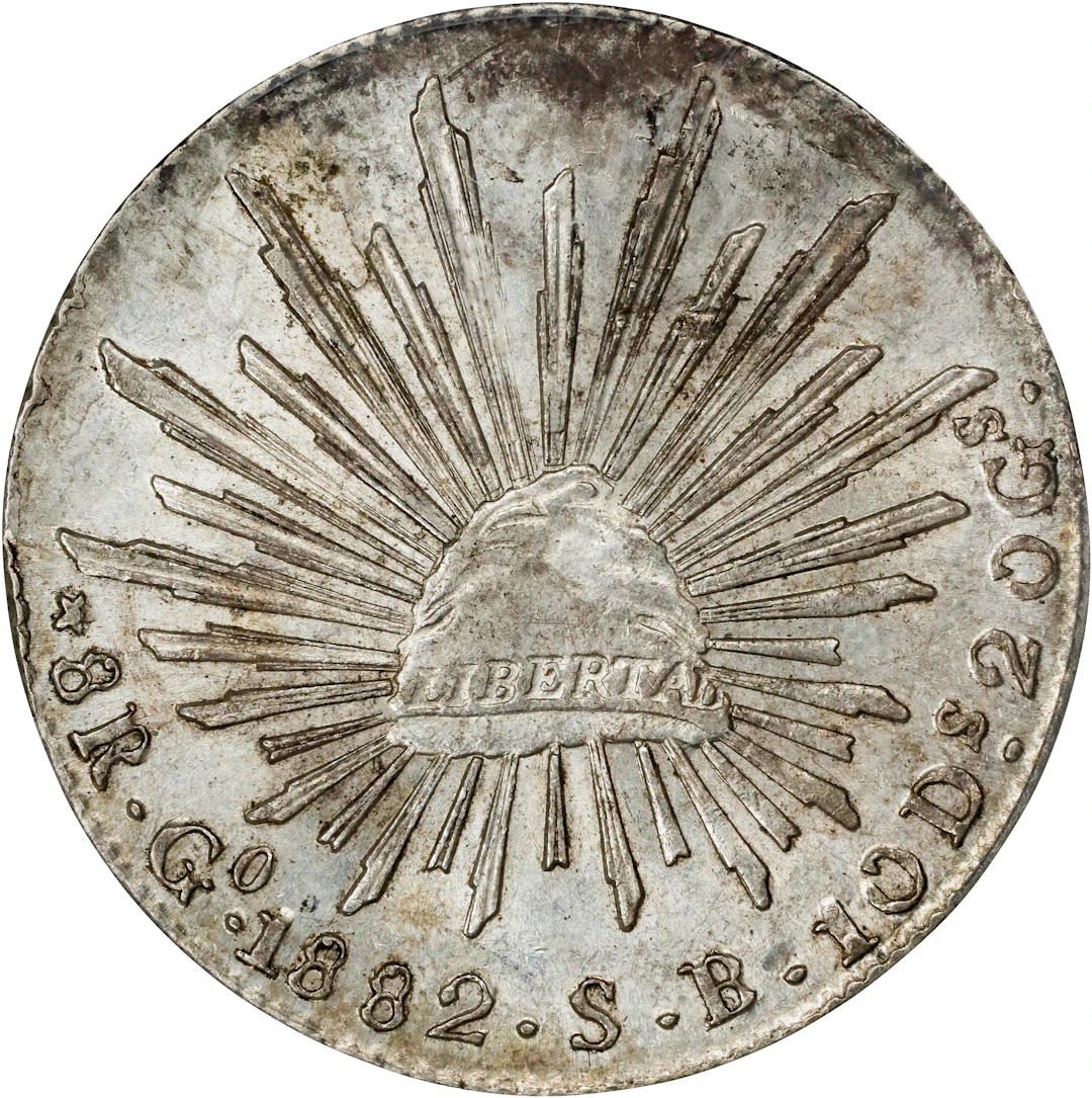 MEXICO. 8 Reales, 1882-Go SB. Guanajuato Mint. PCGS MS-62.
