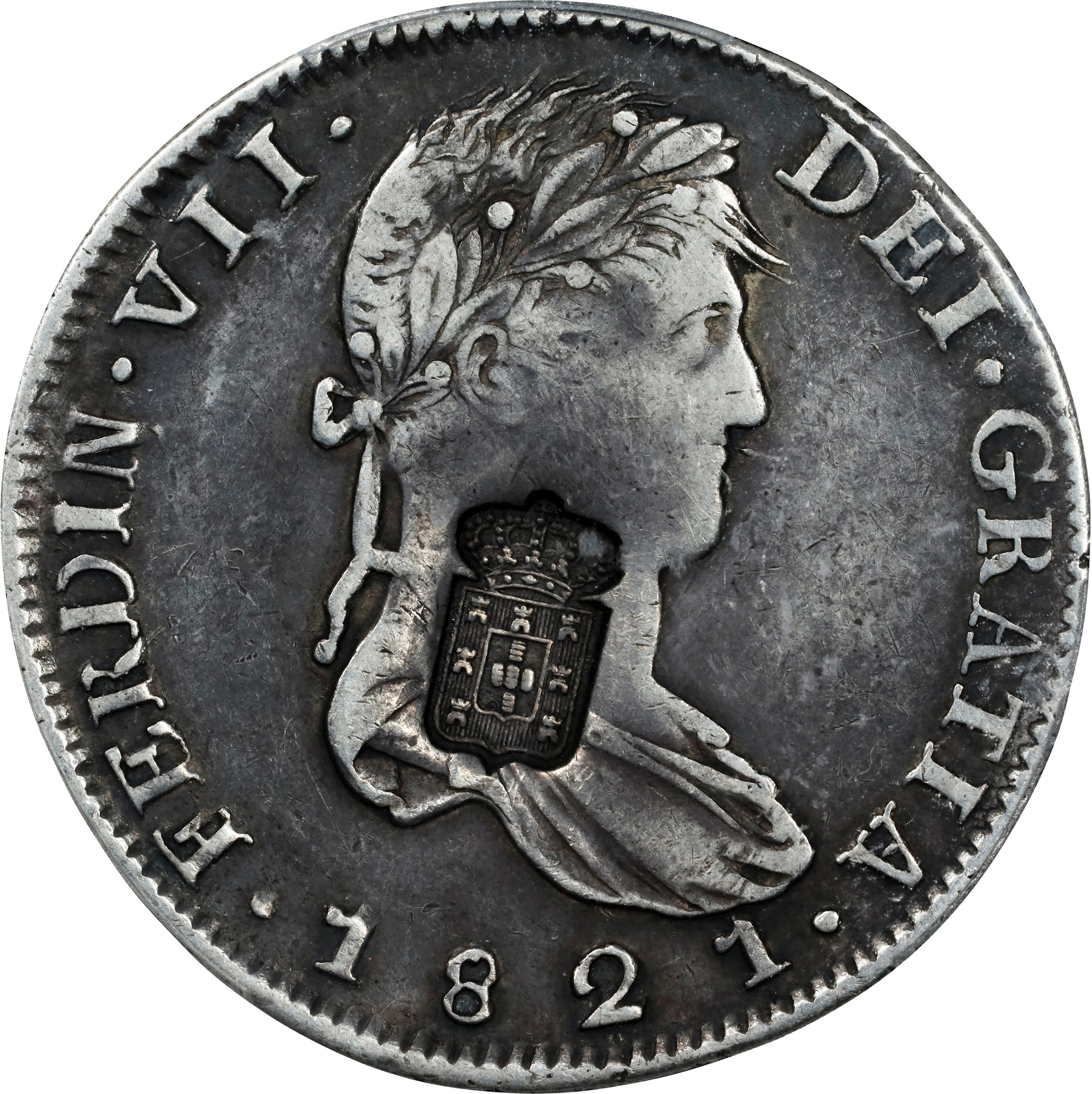 PORTUGAL. Portugal - Mexico. 870 Reis, (1834). Maria II. PCGS VF-35.