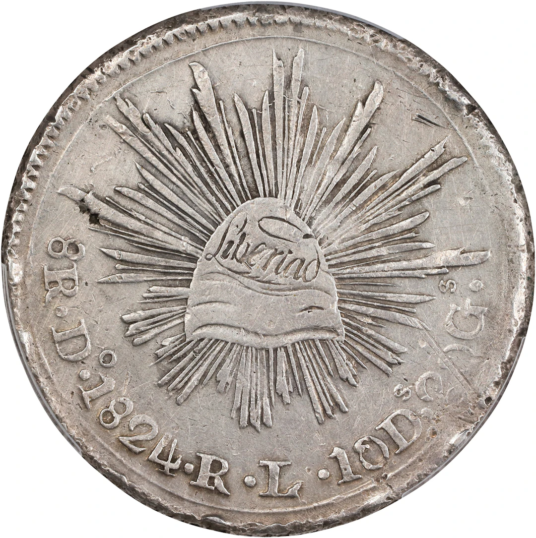 MEXICO. "Hookneck" 8 Reales, 1824-Do RL. Durango Mint. PCGS Genuine--Cleaned