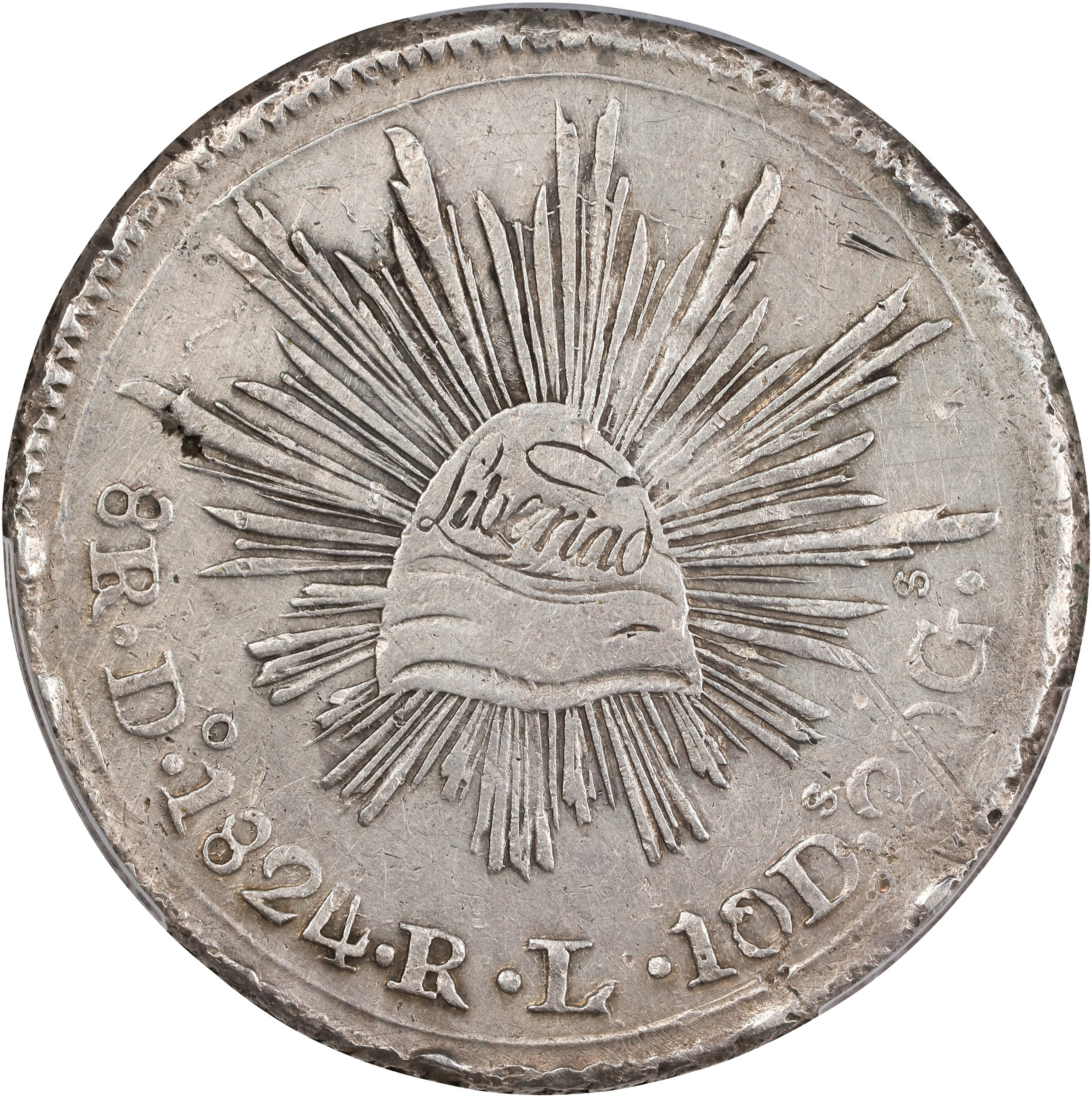 MEXICO. "Hookneck" 8 Reales, 1824-Do RL. Durango Mint. PCGS Genuine--Cleaned