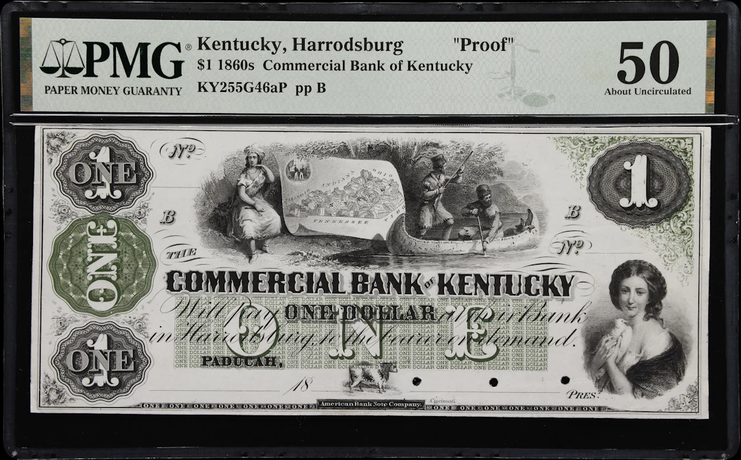 Harrodsburg, Kentucky. Commercial Bank of Kentucky. 18xx $1. PMG About