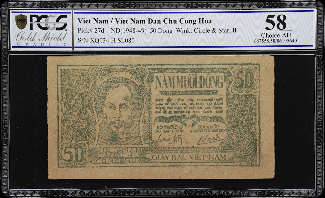 VIETNAM. Lot of (2). Viet-Nam Dan-Chu Cong-Hoa. 20 & 50 Dong, ND (1948-49).