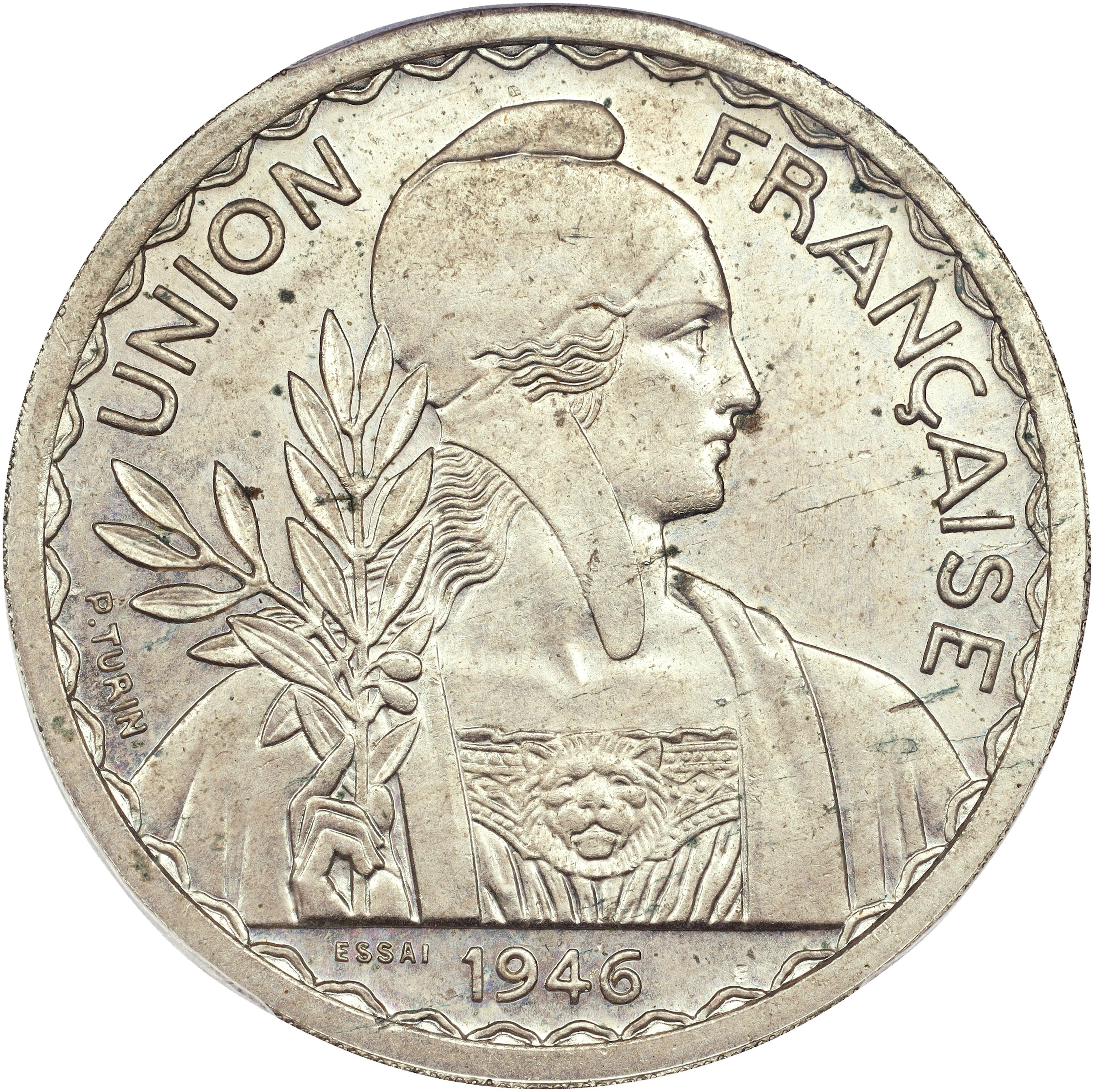 FRENCH INDO-CHINA. Copper-Nickel Piastre Essai (Pattern), Paris Mint.