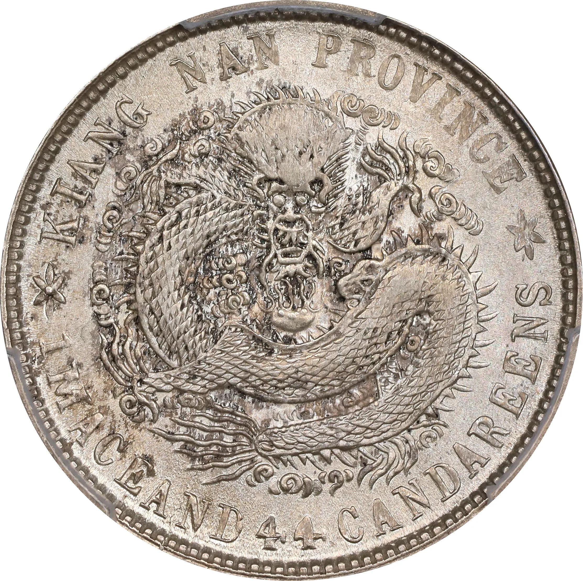 (t) CHINA. Kiangnan. 1 Mace 4.4 Candareens (20 Cents), CD (1904)-HAH