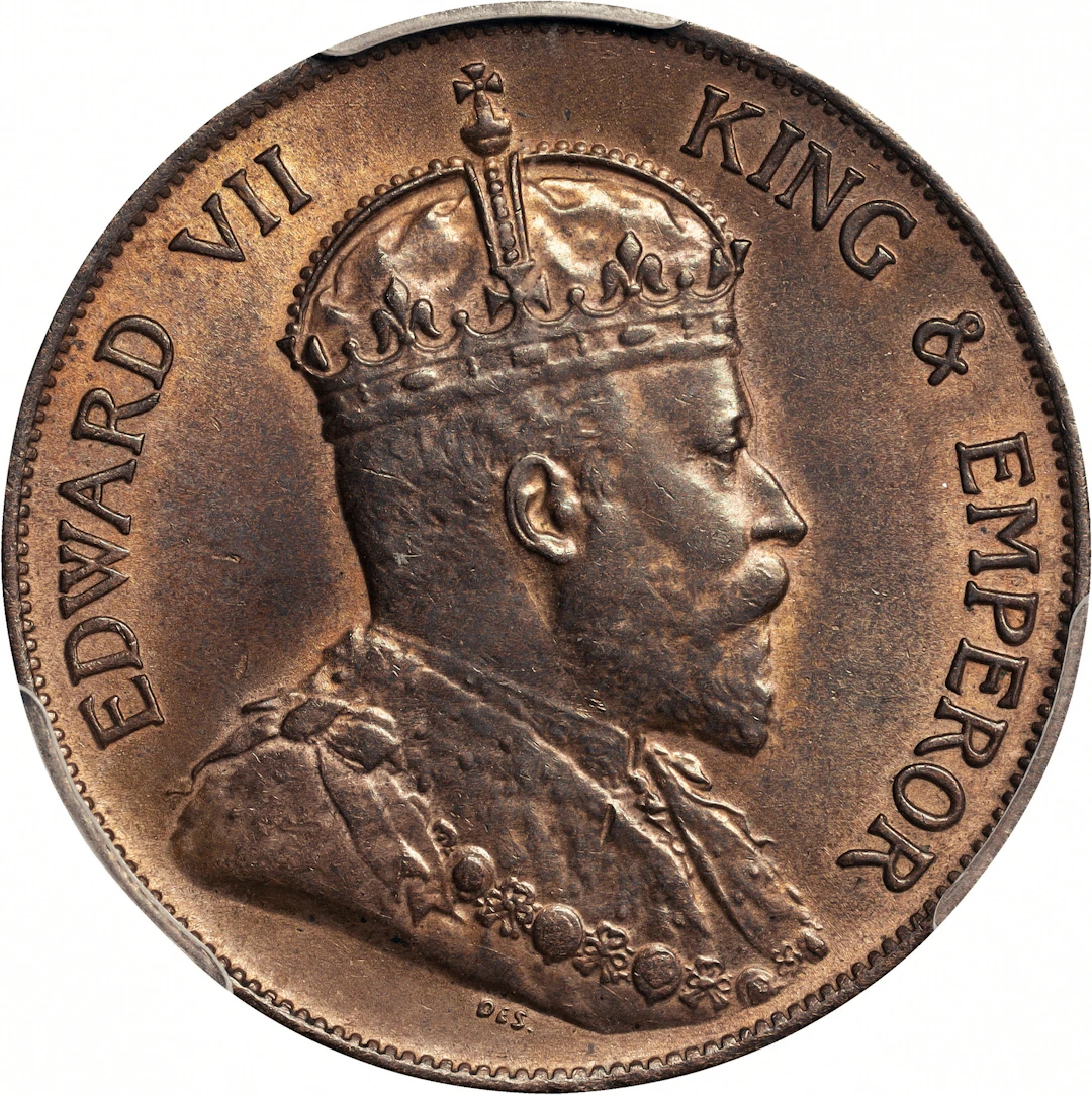 (t) HONG KONG (SAR). Cent, 1905. London Mint. Edward VII. PCGS MS-62 Red Brown.