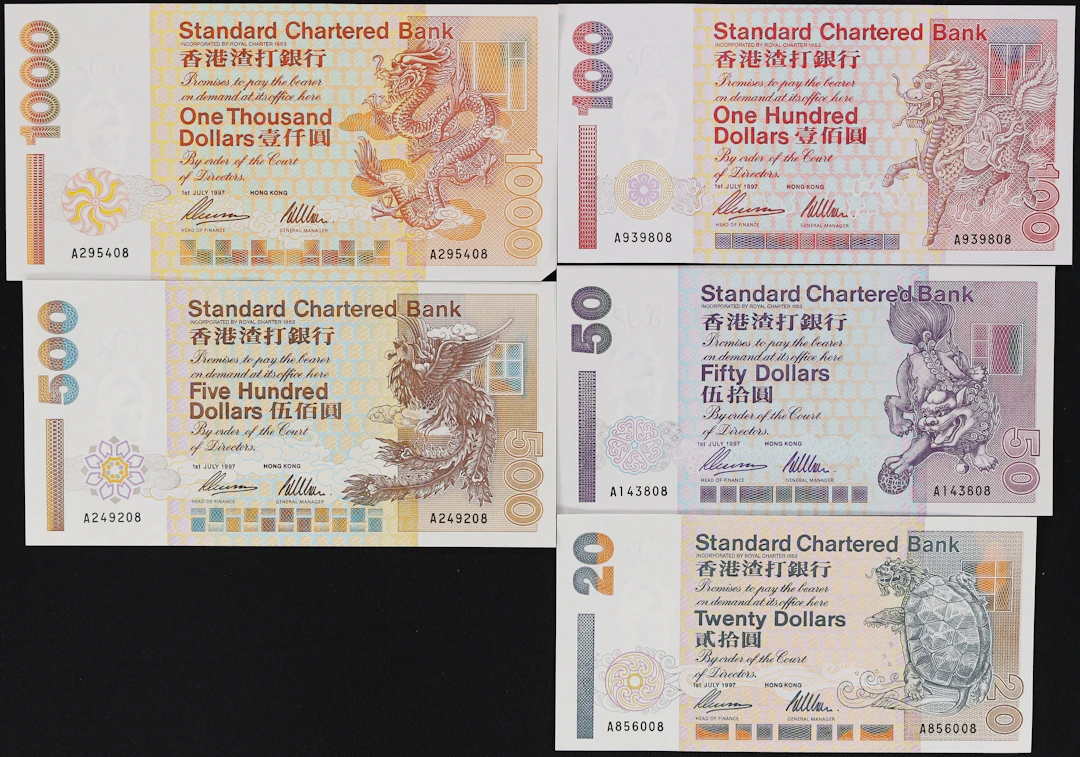 HONG KONG (SAR). Lot of (5). Standard Chartered Bank. 20, 50, 100