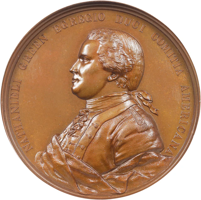 "1781" (post-1886) General Nathaniel Greene at Eutaw Springs Medal.