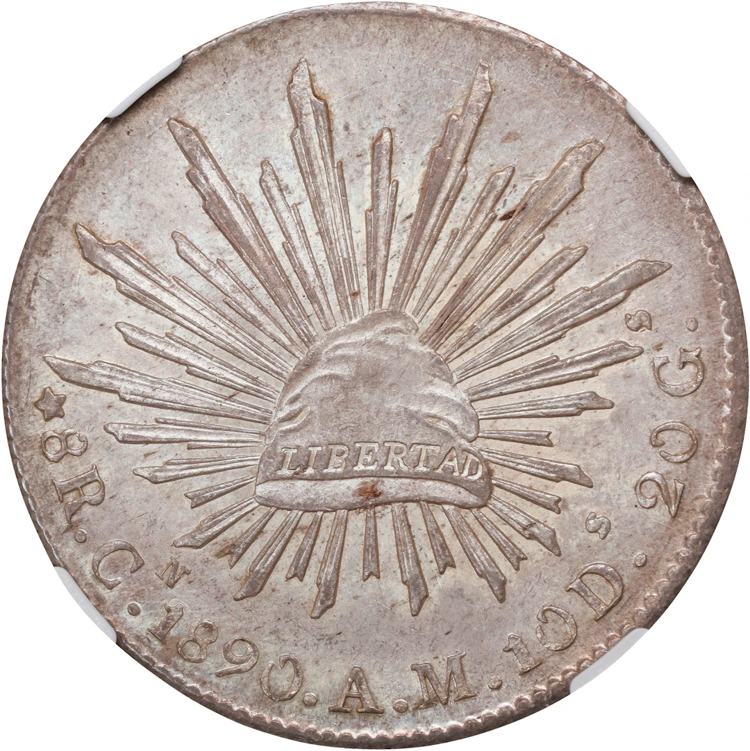 MEXICO. 8 Reales, 1890-Cn AM. Culiacan Mint. NGC MS-63.