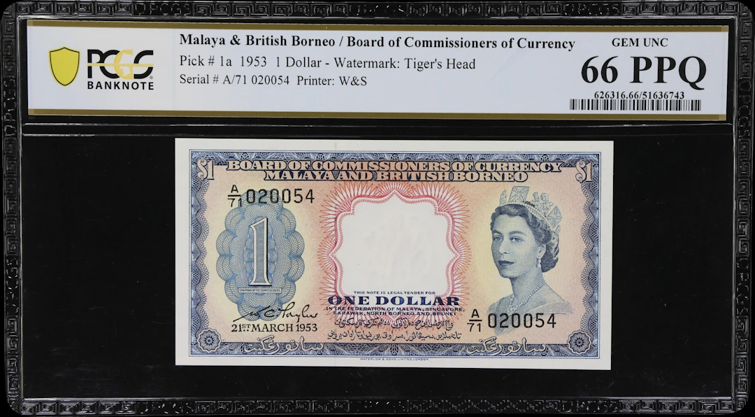MALAYA AND BRITISH BORNEO. Board of Commissioners of Currency. 1 Dollar