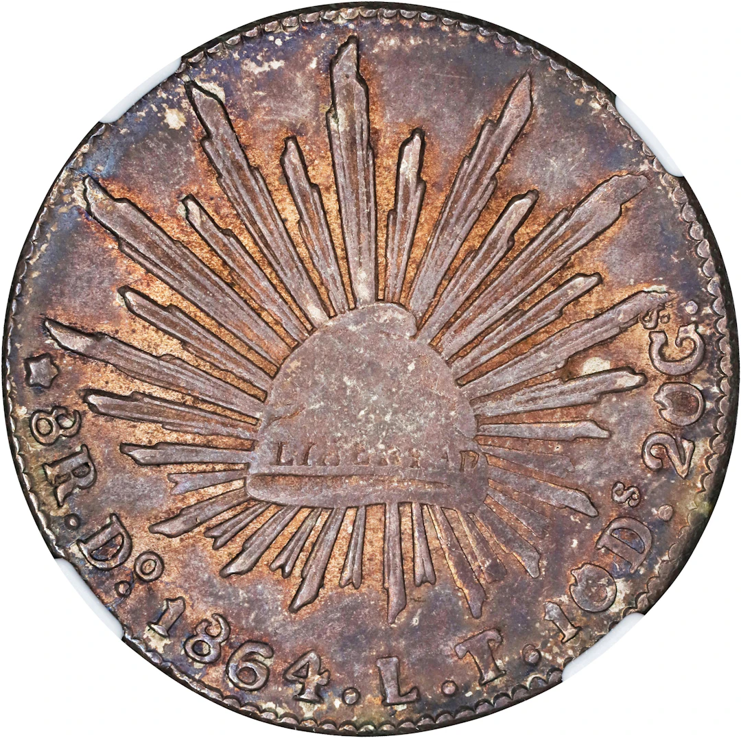 MEXICO. 8 Reales, 1864-Do LT/CP. Durango Mint. NGC MS-61.