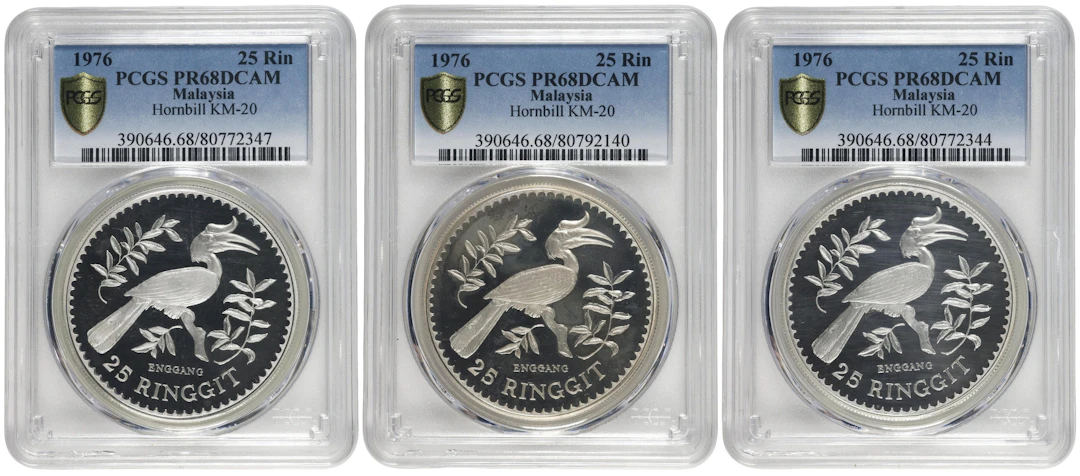 MALAYSIA. Trio of 25 Ringgits (3 Pieces), 1976. Conservation Series.