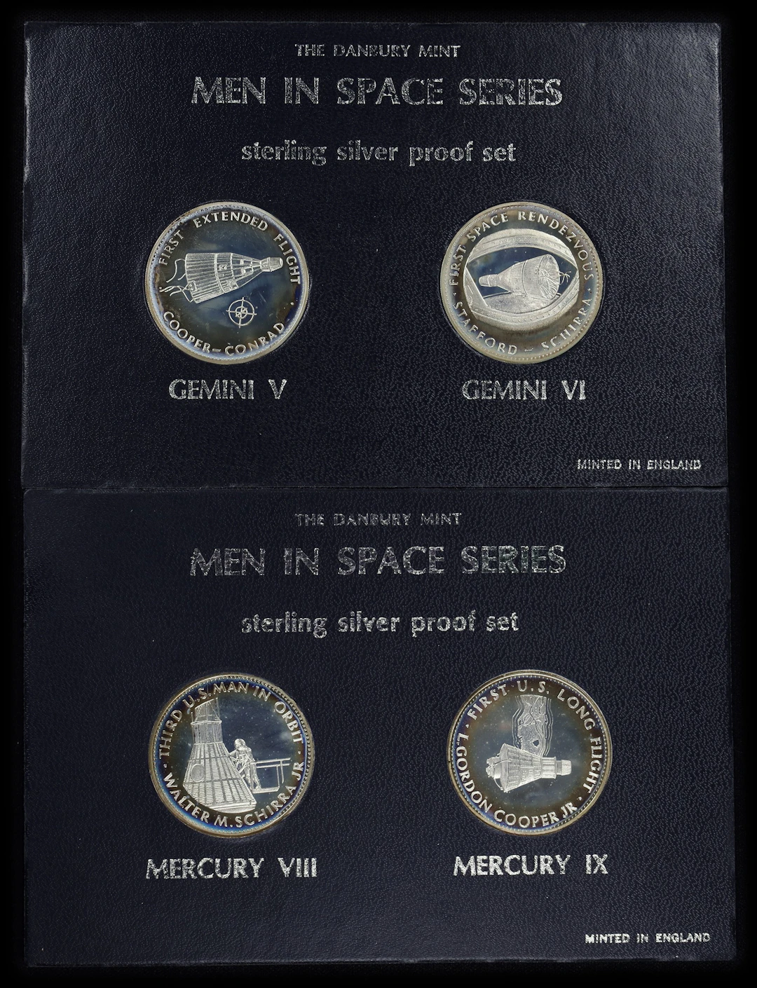 (2.6 oz, 80.87 g ASW). Lot of (2) Danbury Mint Assorted Men in Space