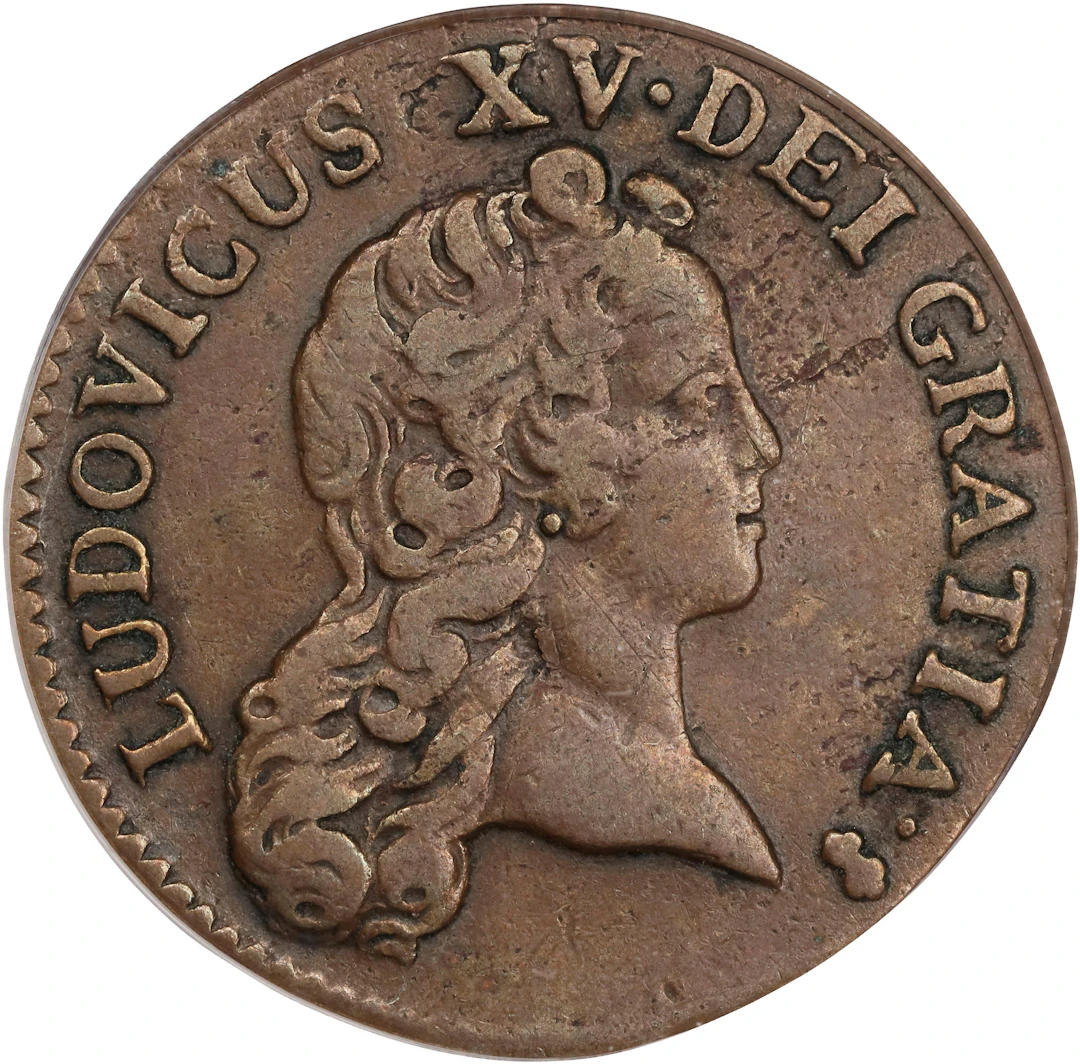 FRANCE. 1720-A Demi-Sol au buste enfantin. John Law Issue. Paris Mint.