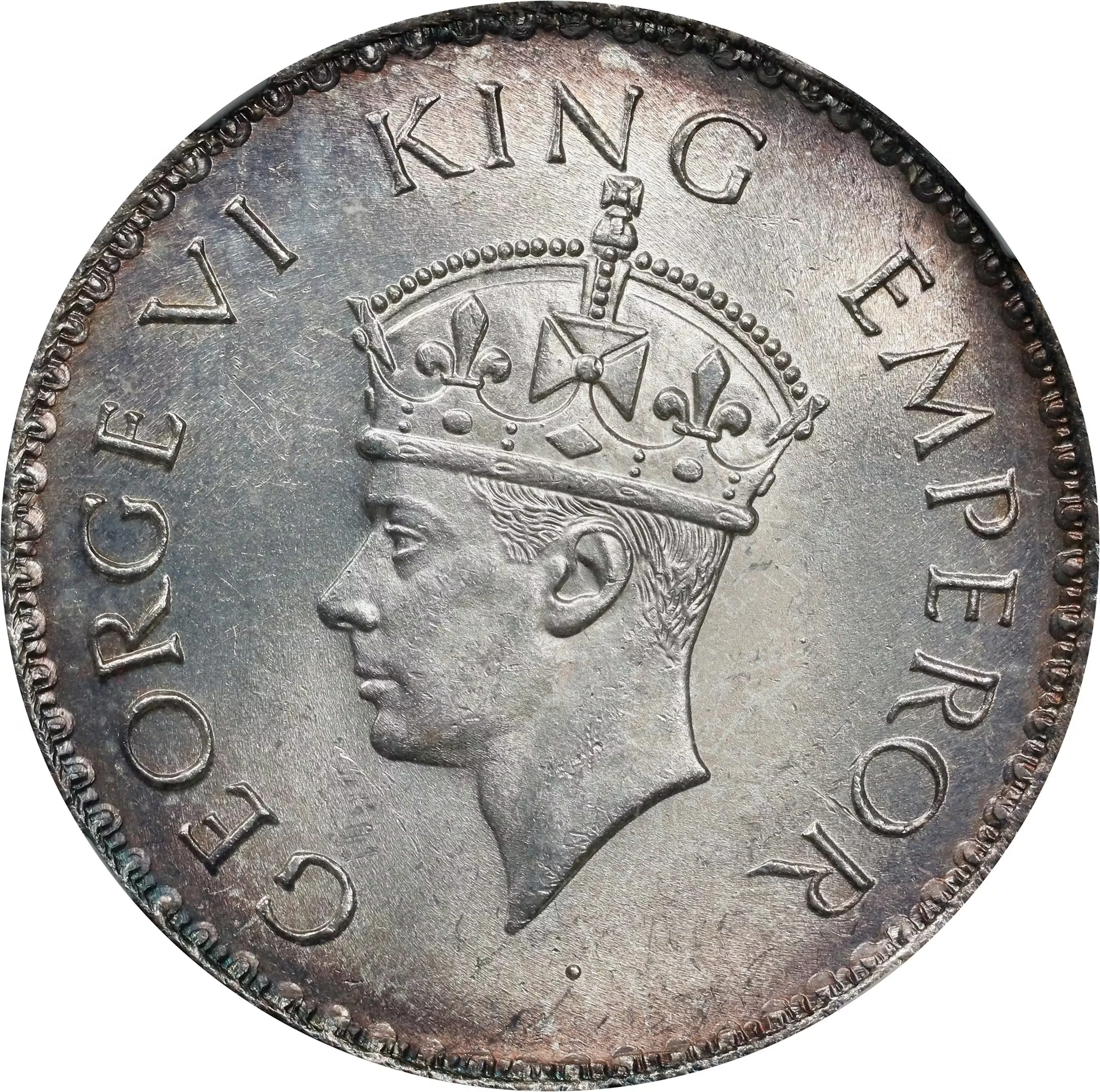 INDIA. Rupee, 1938-(B). Bombay Mint. George VI. NGC MS-64.