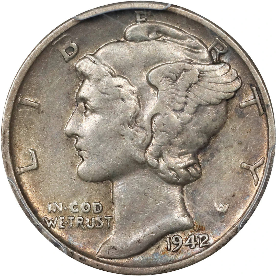 1942/1 Mercury Dime. FS-101. EF-45 (PCGS). CAC.