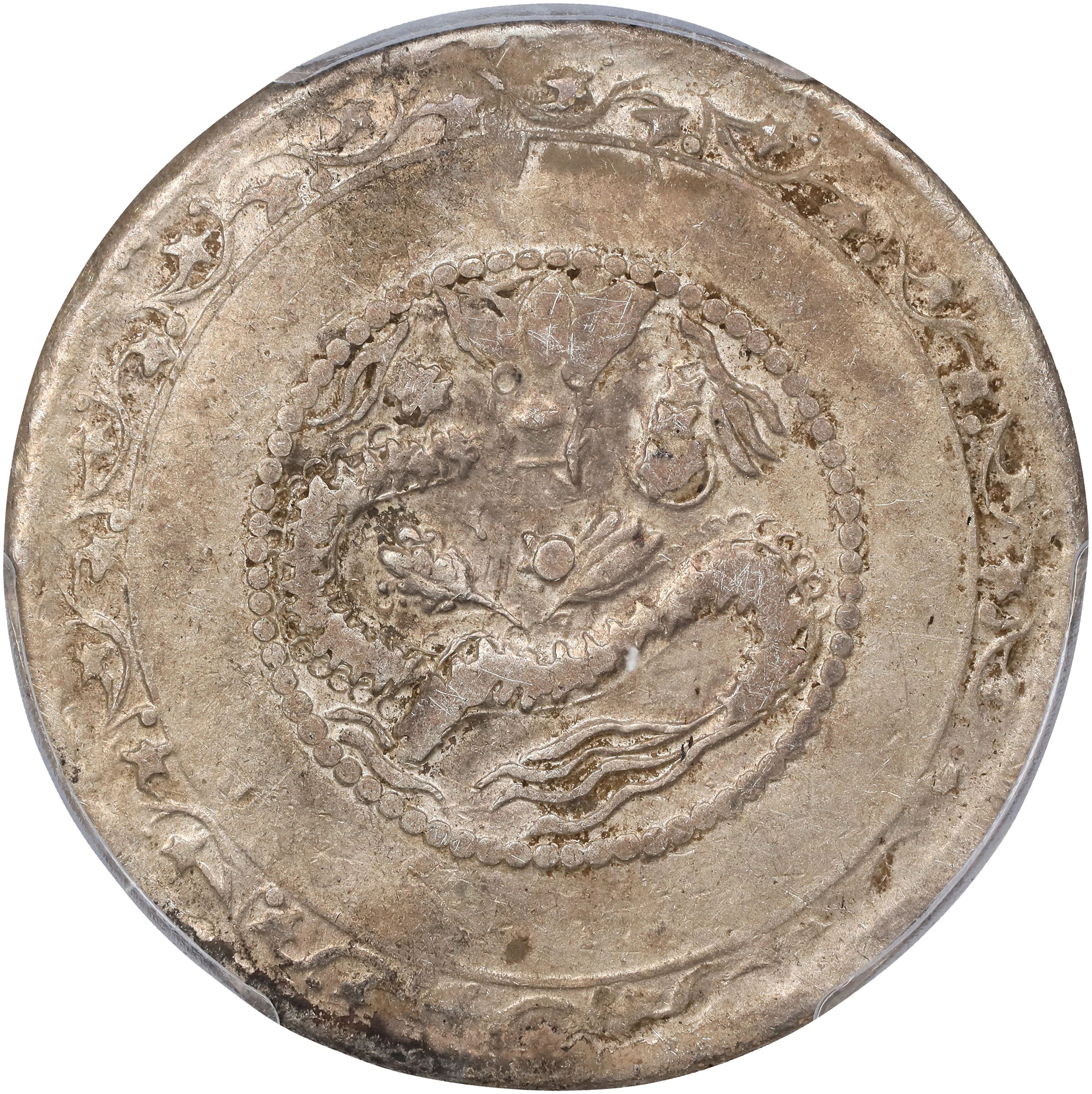 (t) CHINA. Sinkiang. 5 Mace (Miscals), AH 1329 (1910/1). Kashgar (Shufu)
