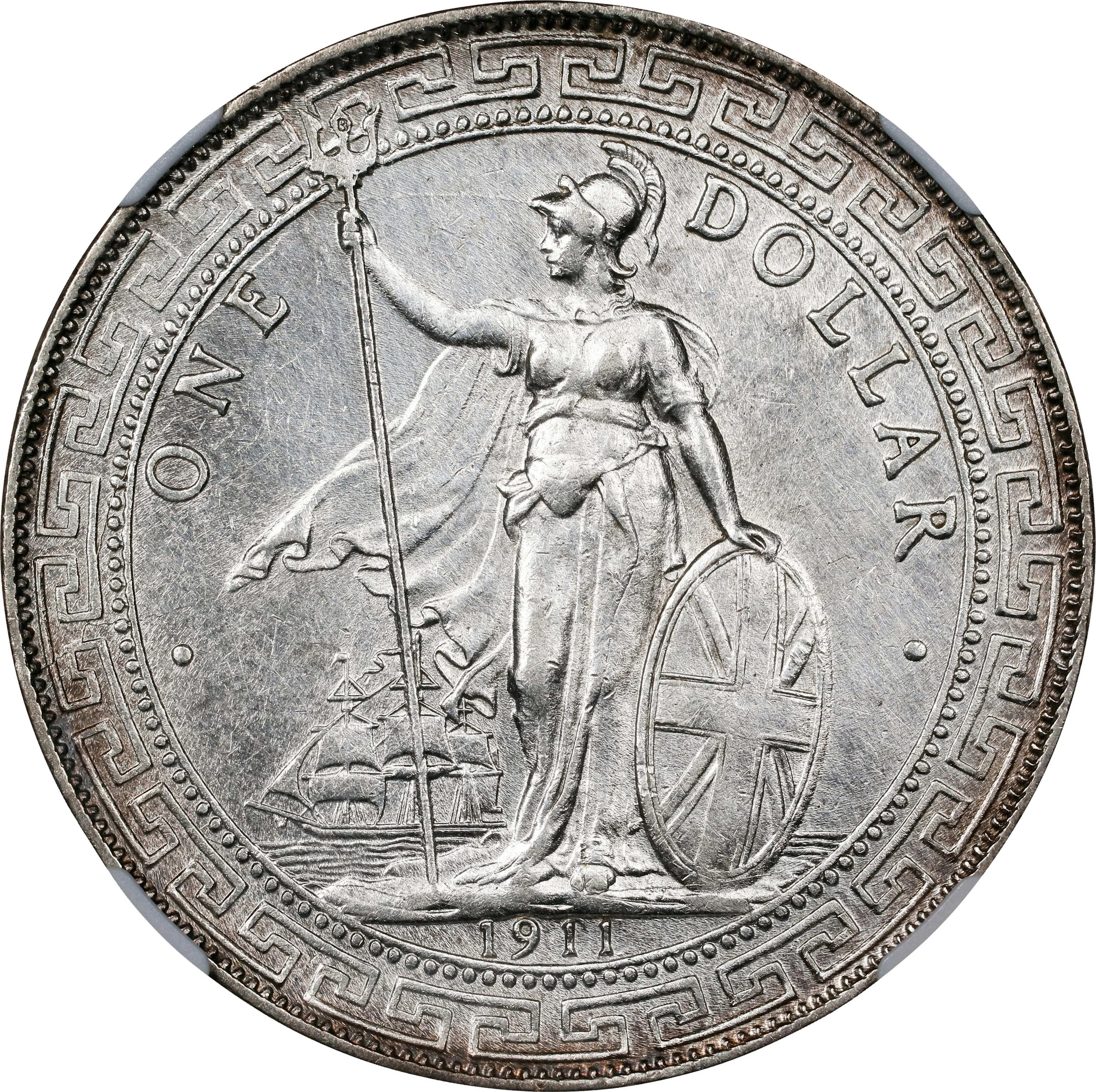 GREAT BRITAIN. Trade Dollar, 1911/00-B. Bombay Mint. George V. NGC