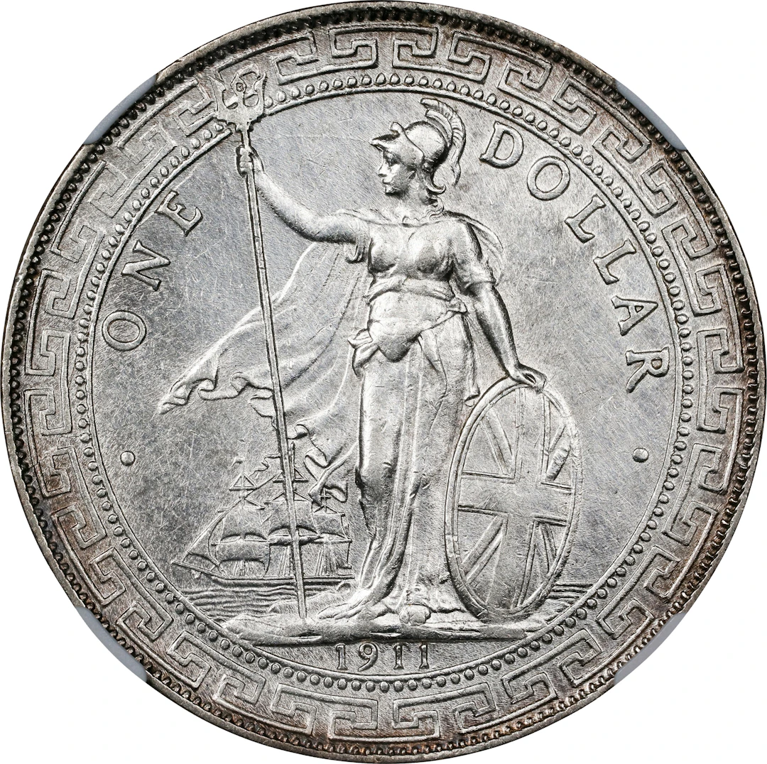 GREAT BRITAIN. Trade Dollar, 1911/00-B. Bombay Mint. George V. NGC