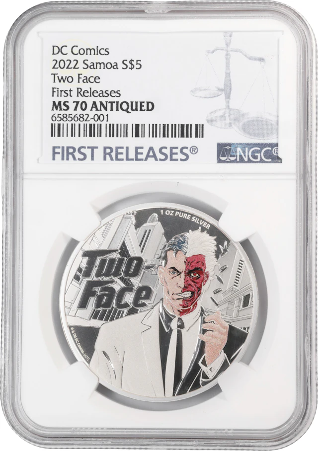 (1 oz, 31.104 g ASW). Samoa. 2022 DC Comics Two Face 1 oz Silver $5.