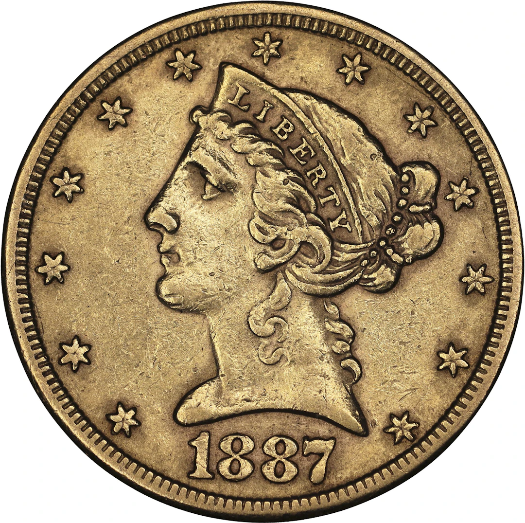(0.242 oz, 7.527 g AGW). 1887-S Liberty Head Half Eagle Gold $5.