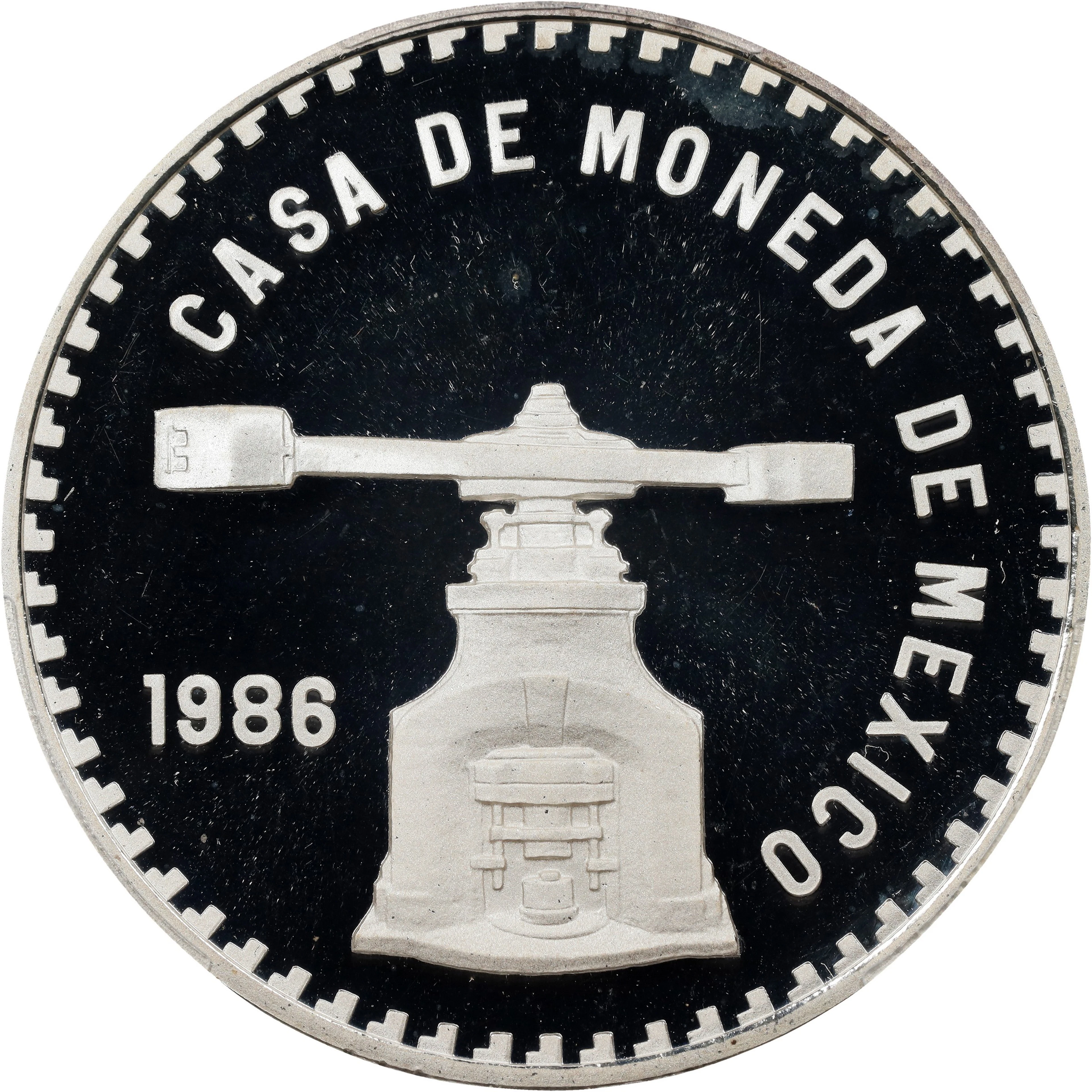 MEXICO. 5 Onza Silver Medal, 1986-Mo. Mexican (San Luis Potosi) Mint.