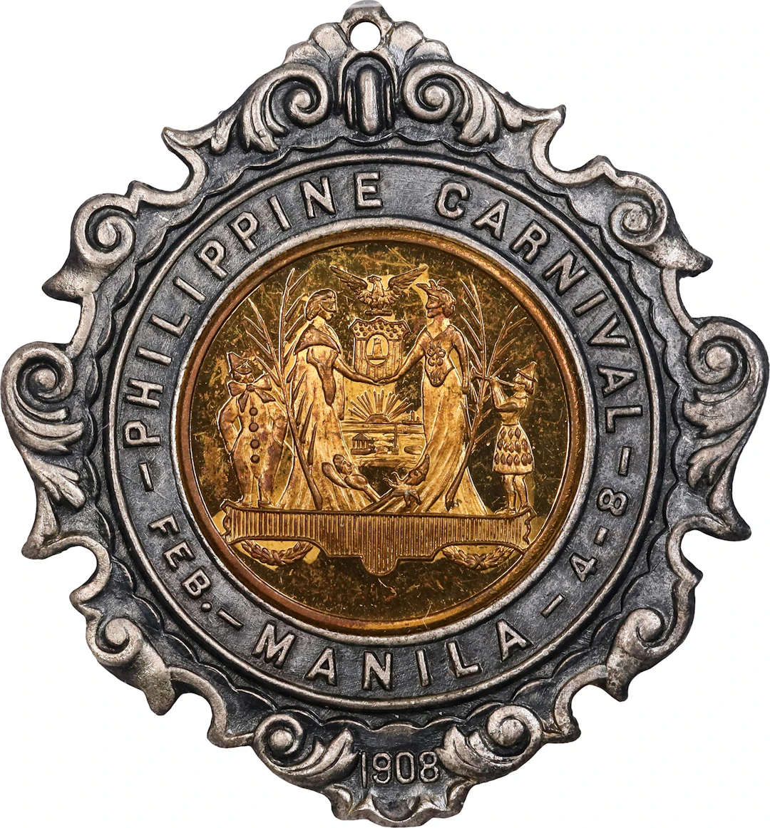 PHILIPPINES. Manila. Carnival Silver and Gilt Bronze Medal, 1908. NGC MS-64.