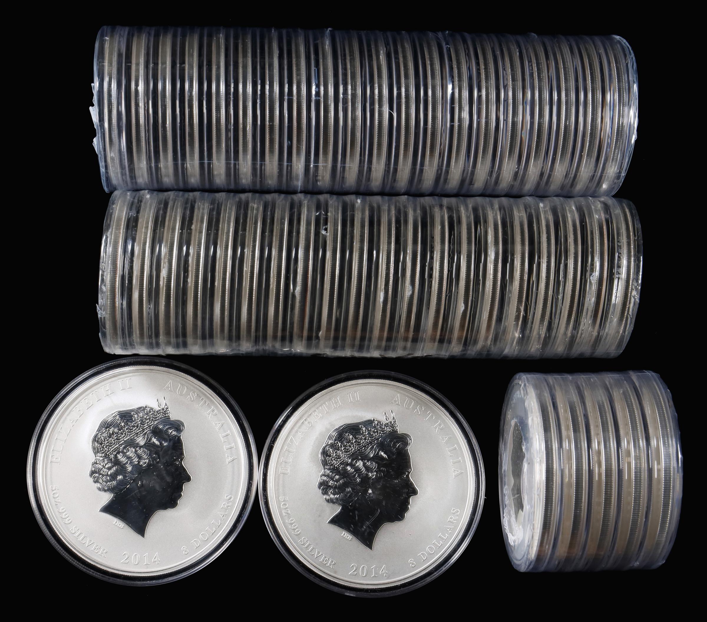 (60 oz, 1866.23 g ASW). Australia. Lot of (47) Mixed Date Lunar New