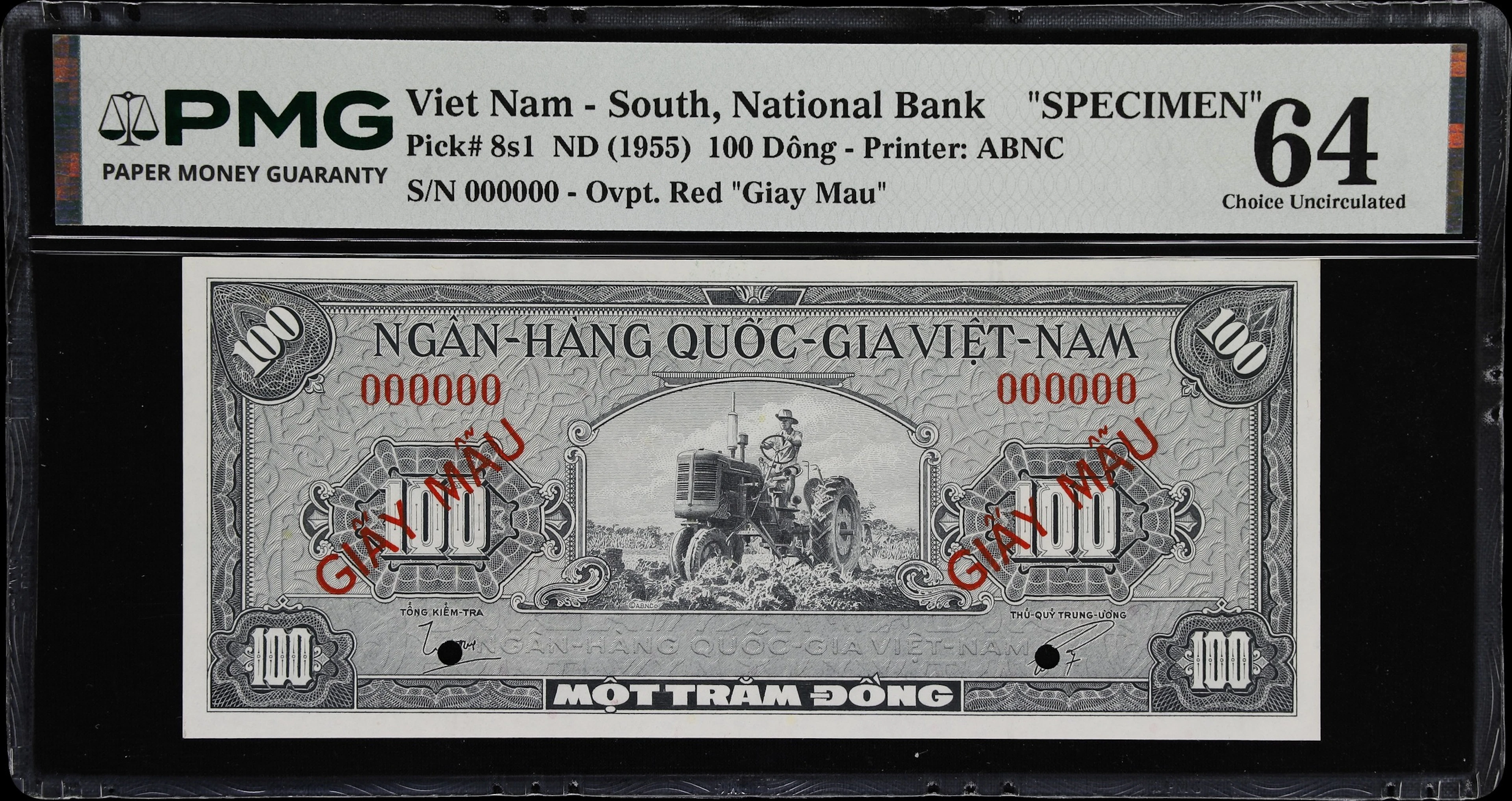 VIETNAM, SOUTH. National Bank of Vietnam. 100 Dong, ND (1955). P-8s1.