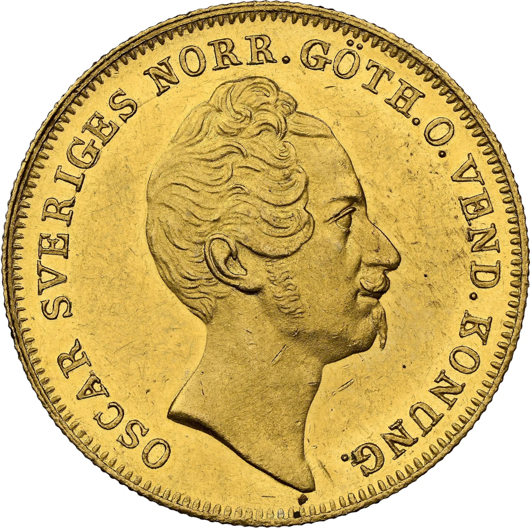 SWEDEN. 4 Ducat, 1852. Stockholm Mint. Oscar I. NGC MS-61.