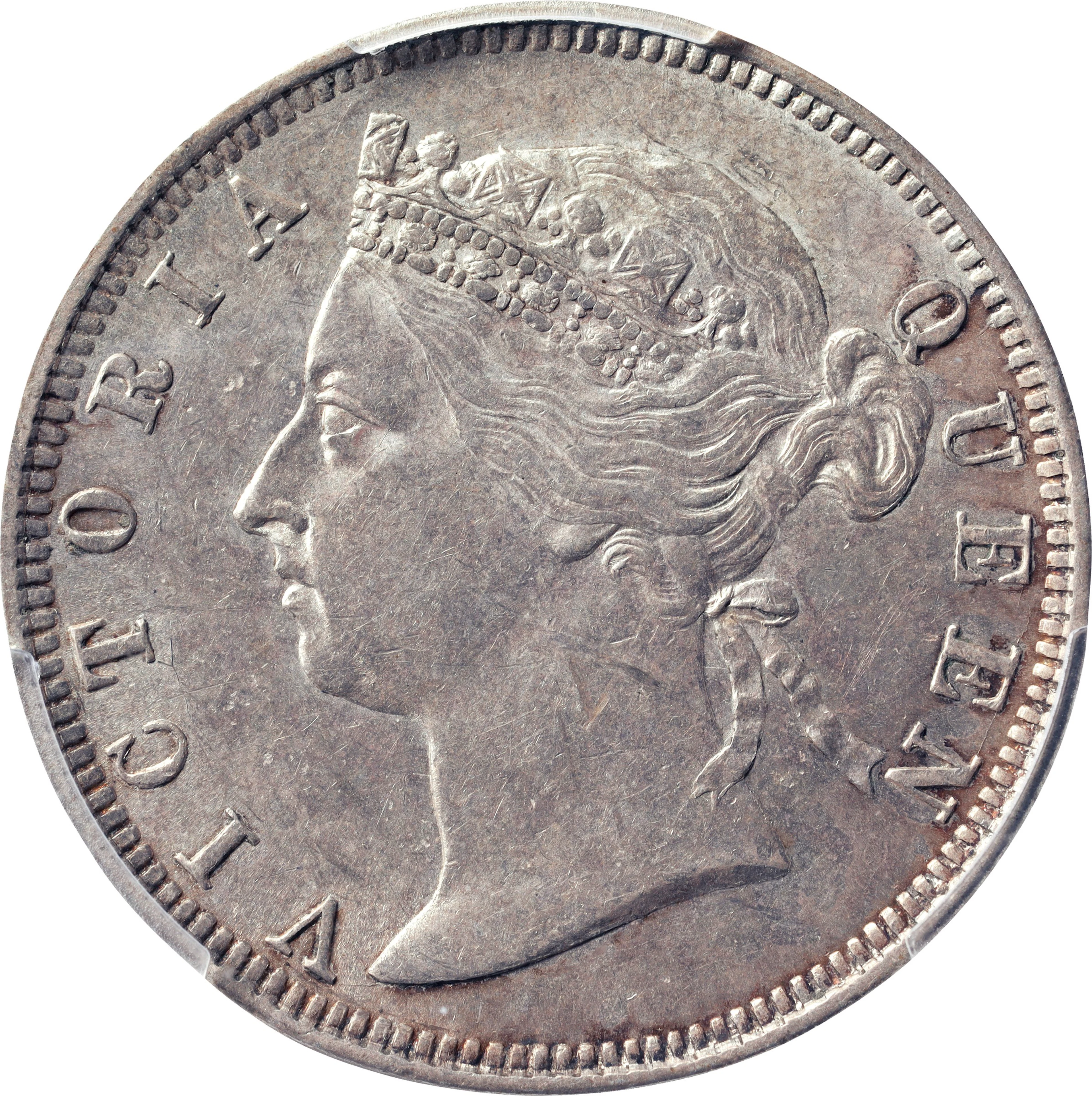 (t) HONG KONG (SAR). 20 Cents, 1889. London Mint. Victoria. PCGS AU-58.
