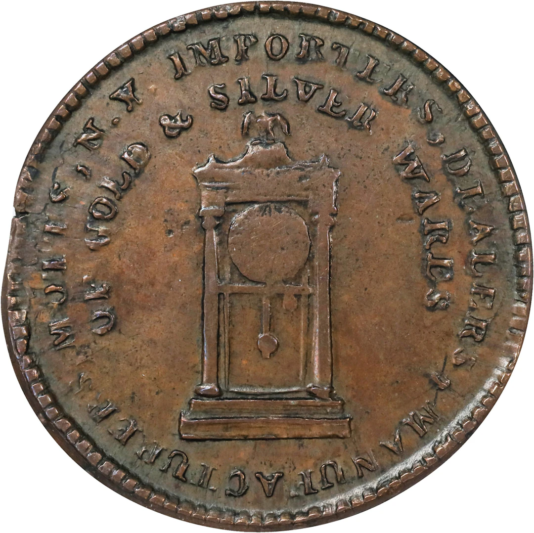 "1789" Mott Token. Rulau-E NY 612, Breen-1024. Thick Planchet. Engrailed