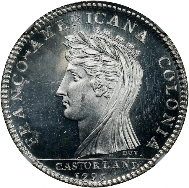"1796" (1845-1860) Castorland Medal, or Jeton. Paris Mint Restrike.