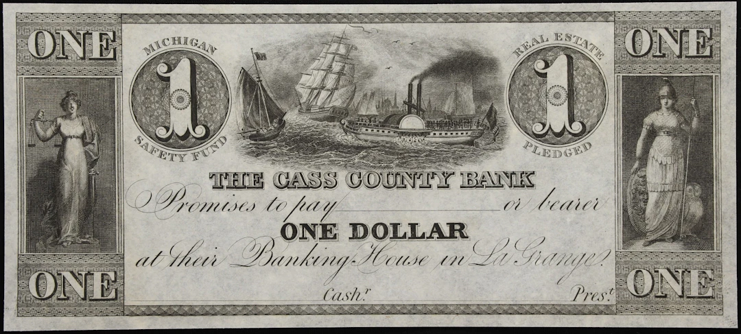 La Grange, Michigan. Cass County Bank. ND $1. Gem Uncirculated.