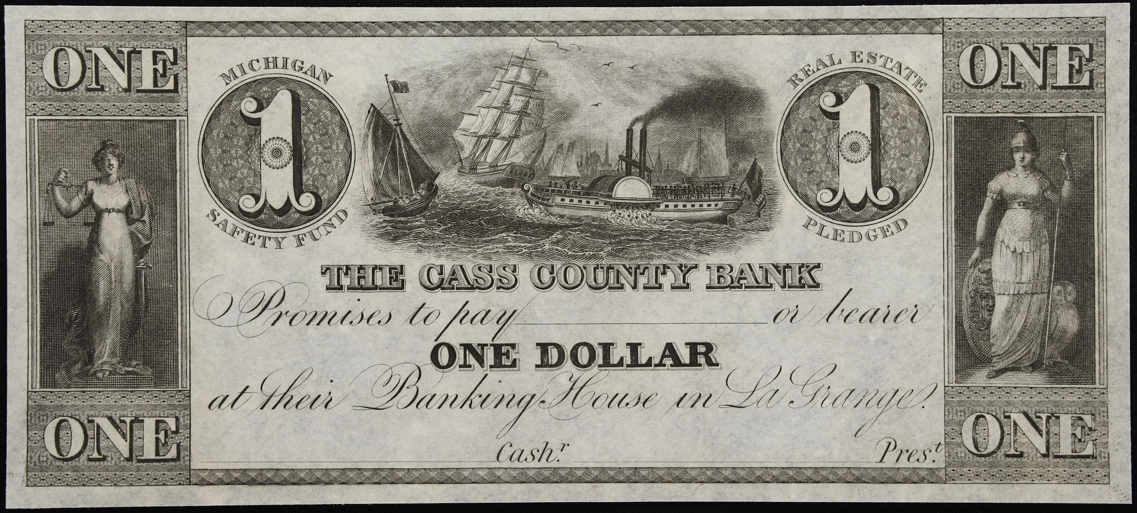 La Grange, Michigan. Cass County Bank. ND $1. Gem Uncirculated.