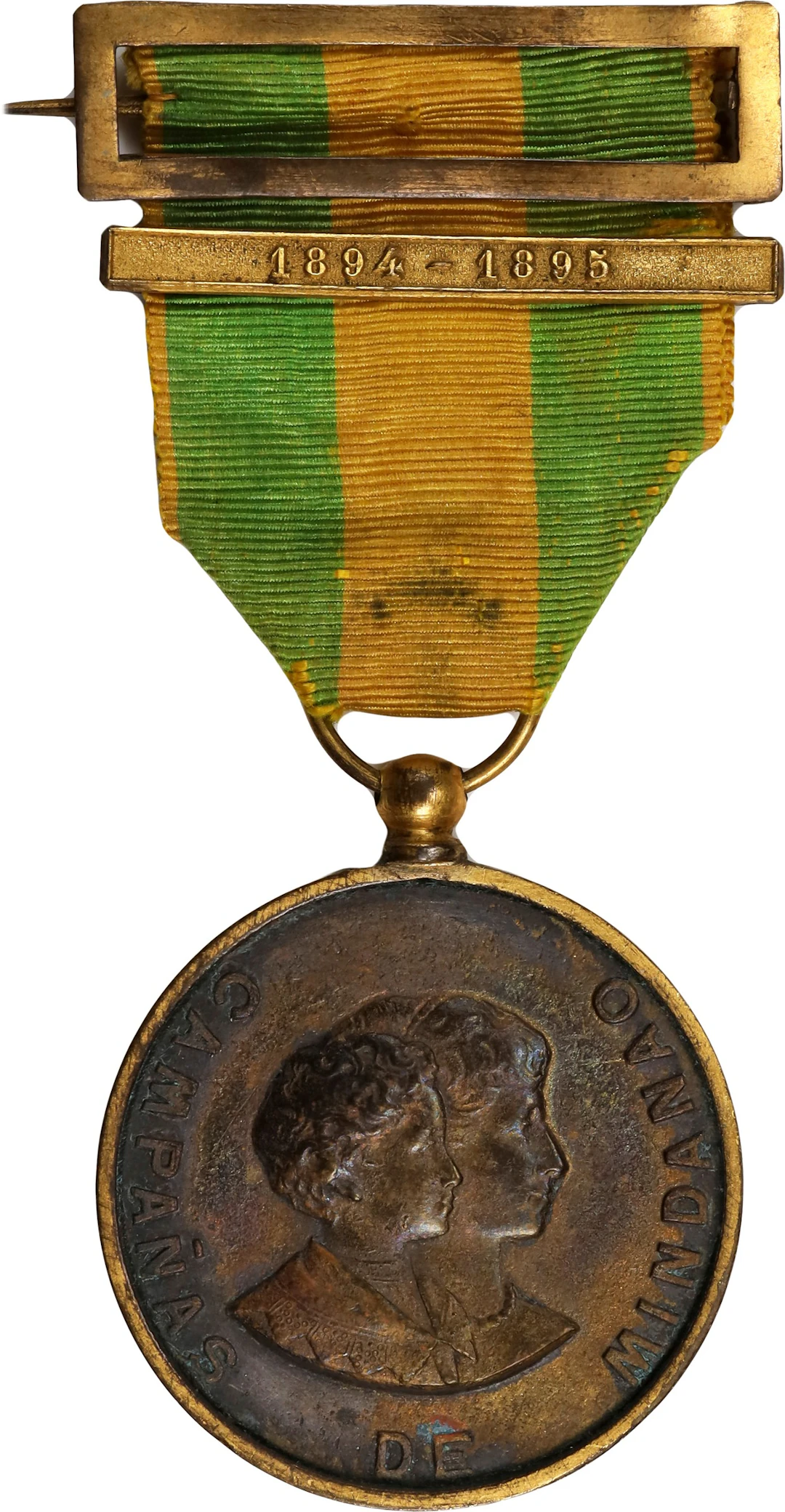 PHILIPPINES. Mindanao. Campaign Bronze Medal, 1895. Alfonso XIII.
