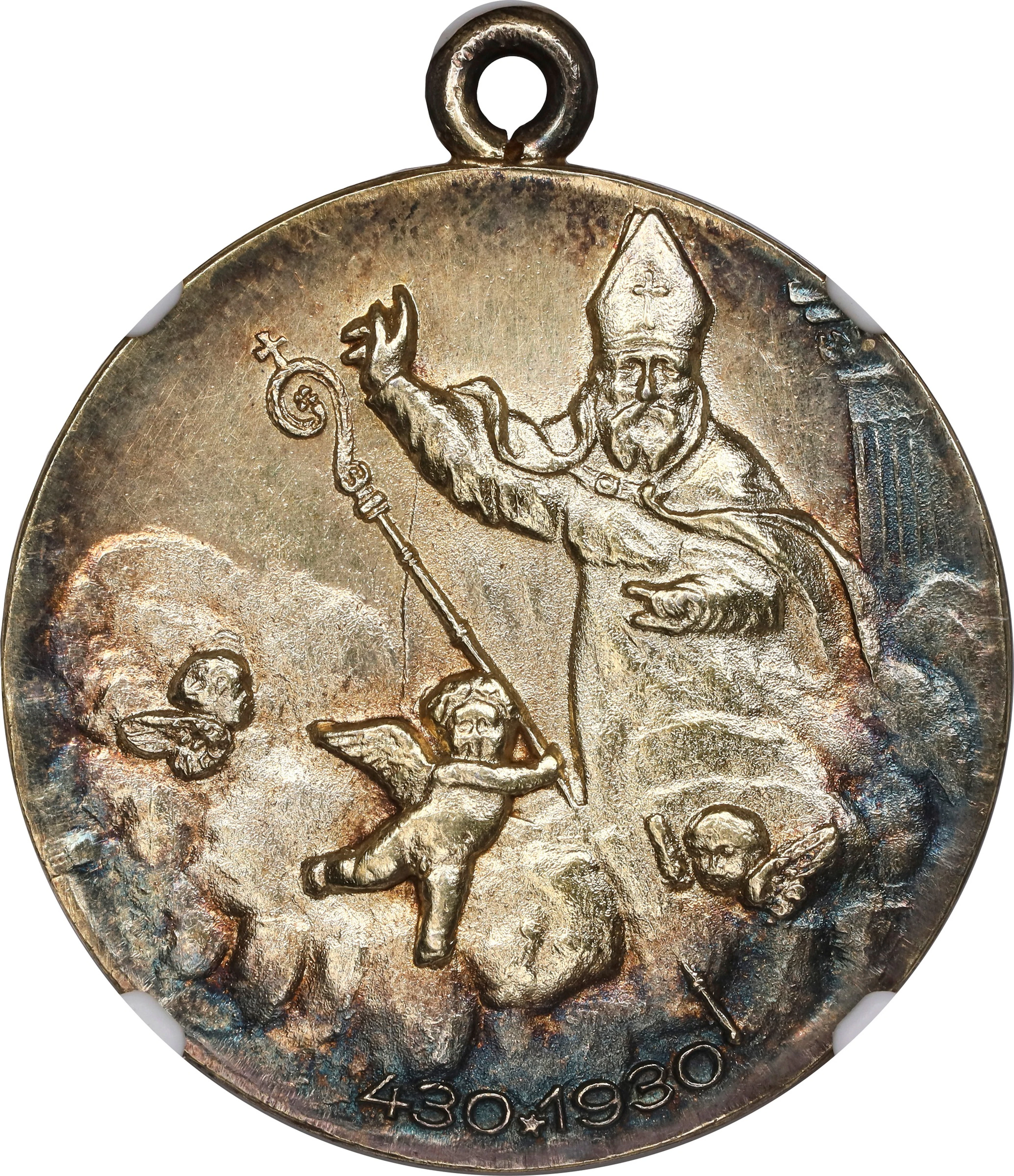 PHILIPPINES. St. Augustine Monastery Silver Medal, 1930. NGC MS-62.