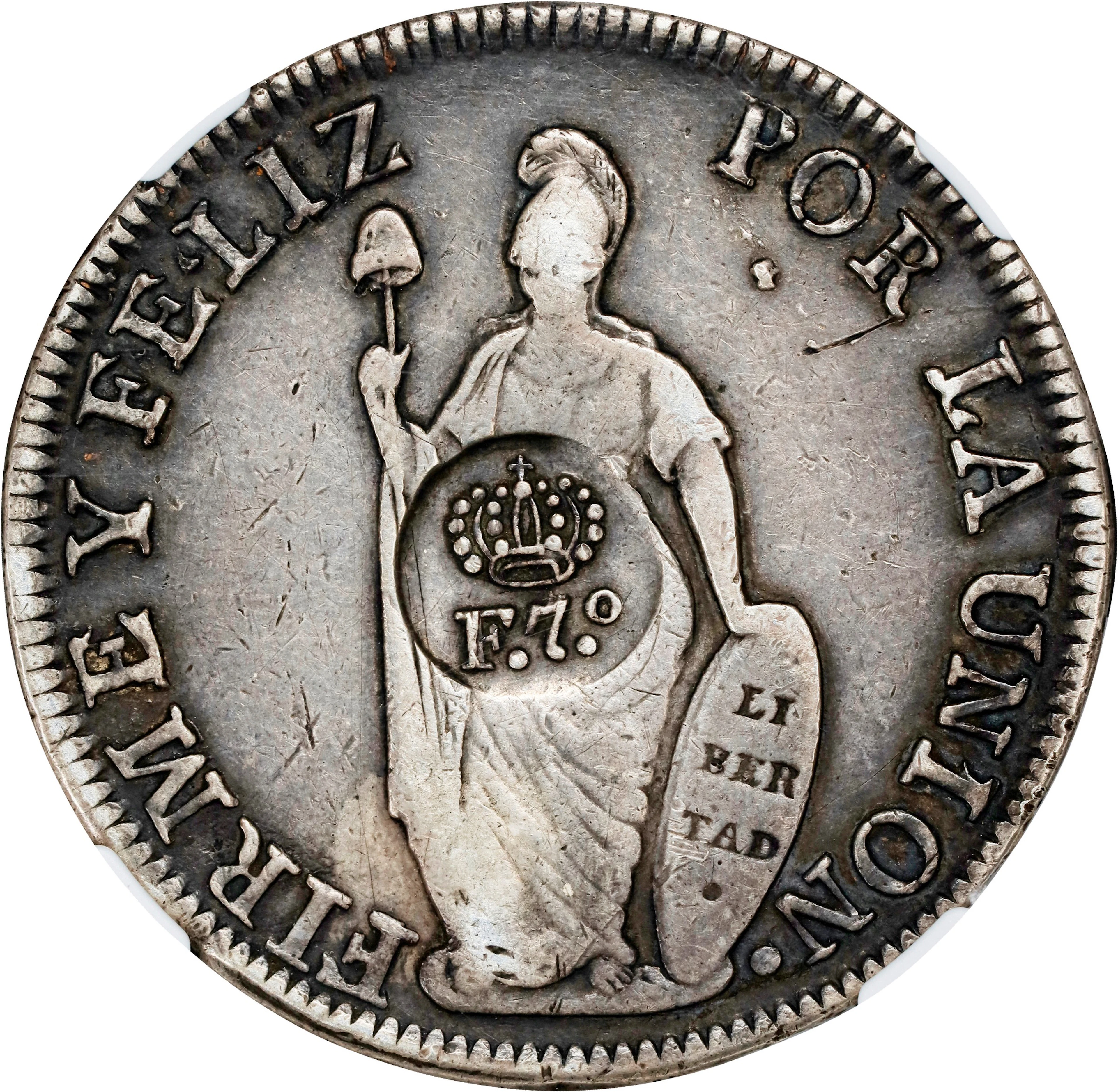 PHILIPPINES. Philippines - Peru. 8 Reales, ND (1833-34). Manila Mint.