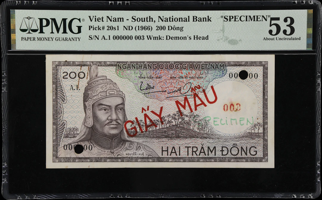 VIETNAM, SOUTH. National Bank of Vietnam. 200 Dong, ND (1966). P-20s1.