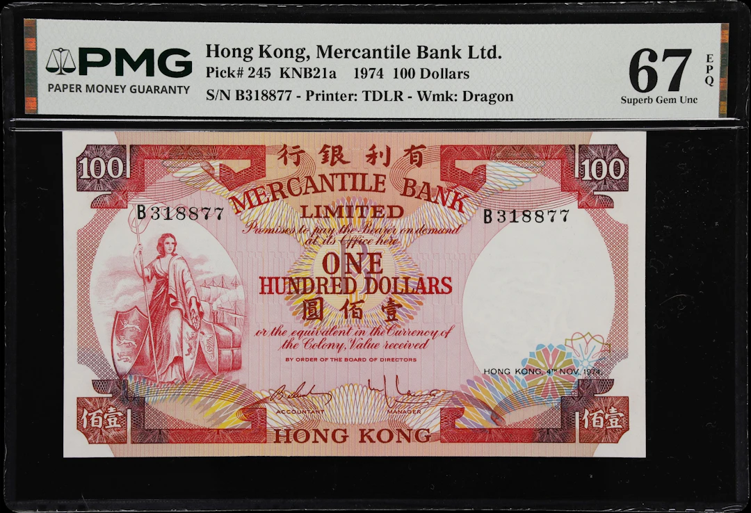 HONG KONG (SAR). Mercantile Bank Limited. 100 Dollars, 4.11.1974.