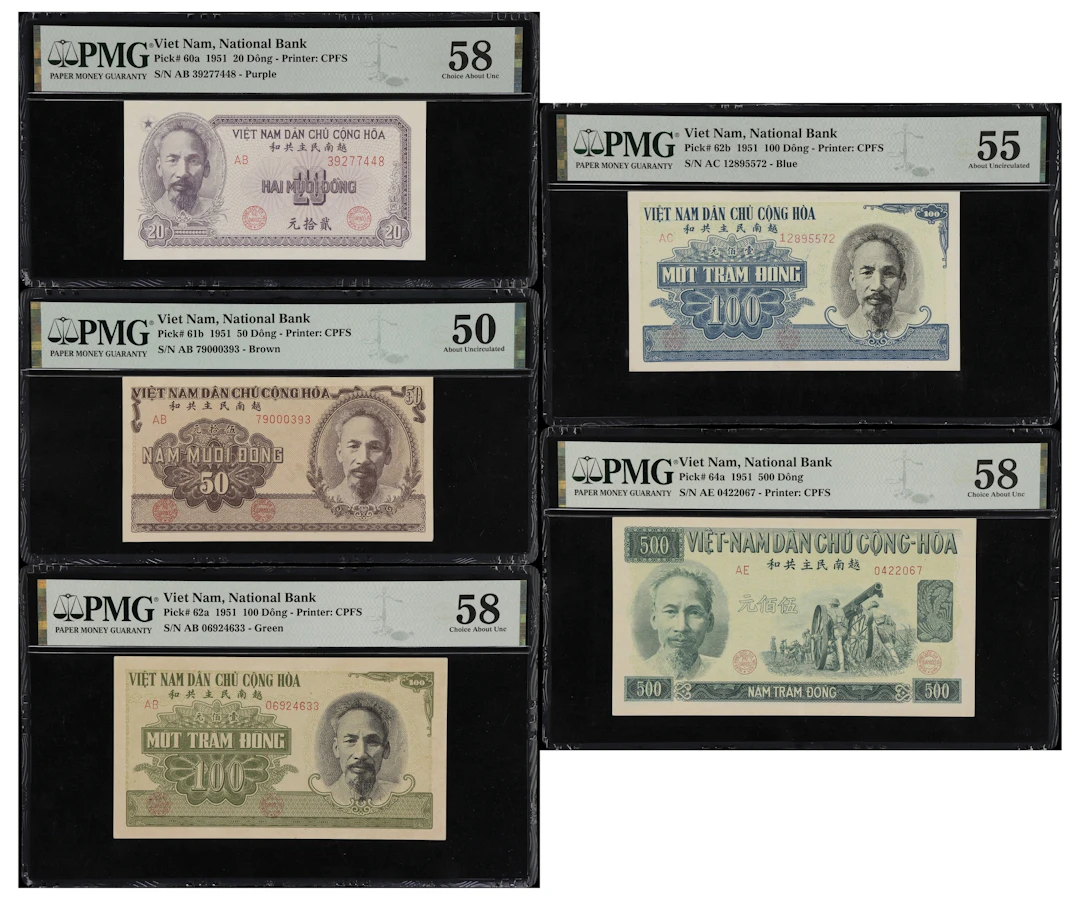 VIETNAM. Lot of (5). National Bank of Vietnam. 20, 50, 100, & 500