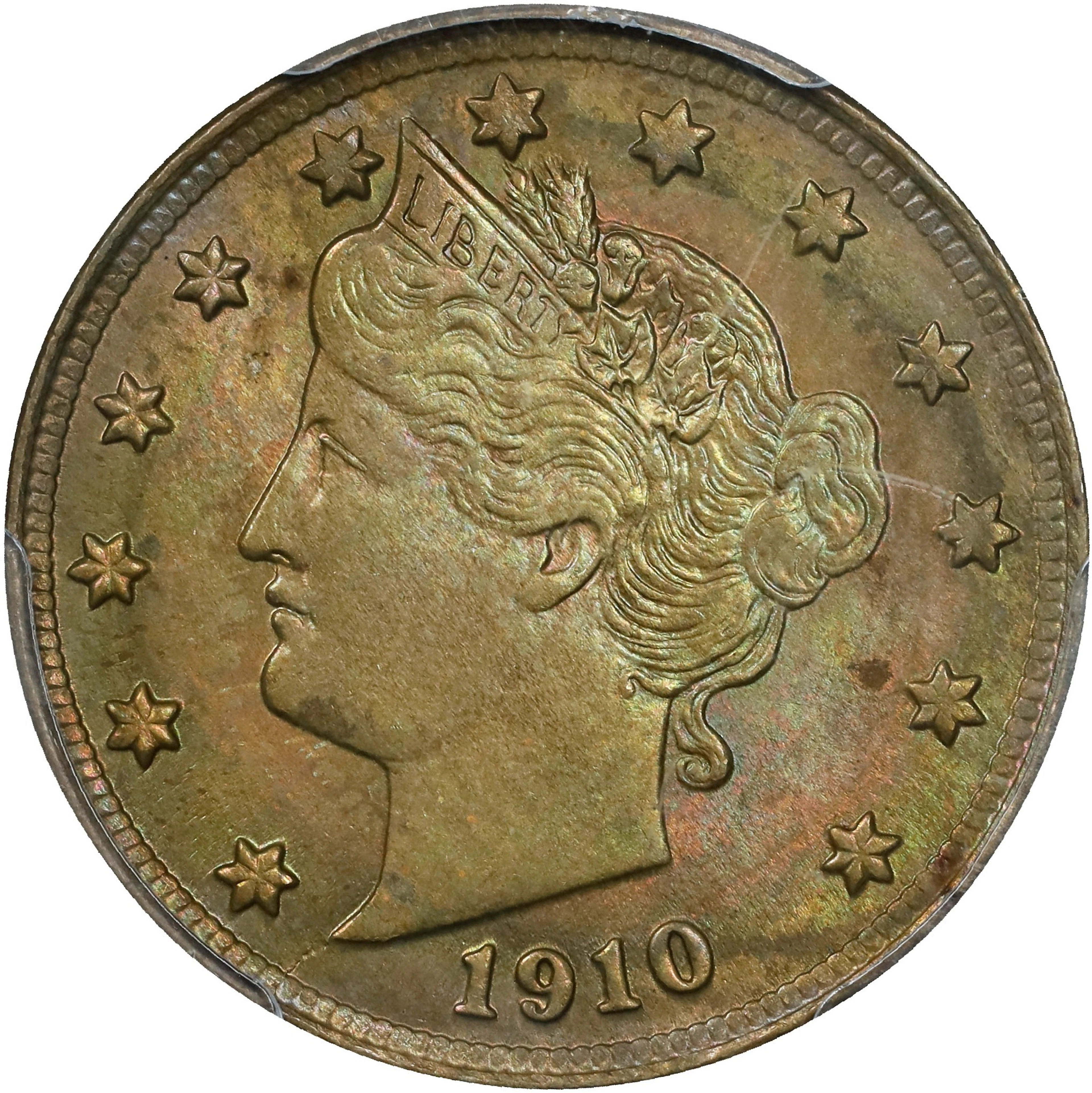 1910 Liberty Head Nickel. MS-64 (PCGS).